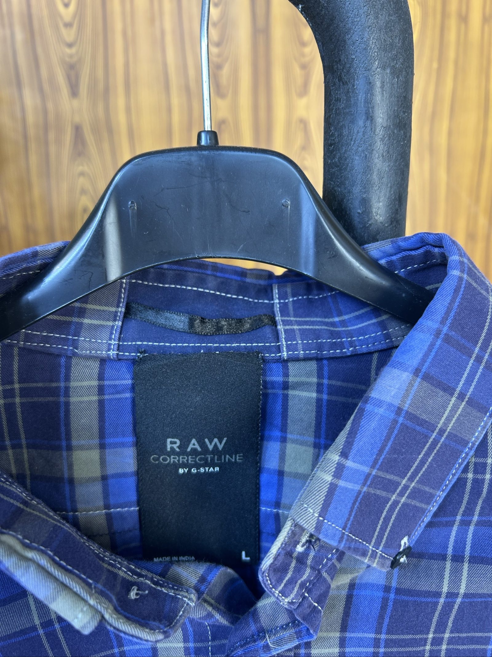 G-Star RAW Blue & Grey Checked Shirt Large Men image 2