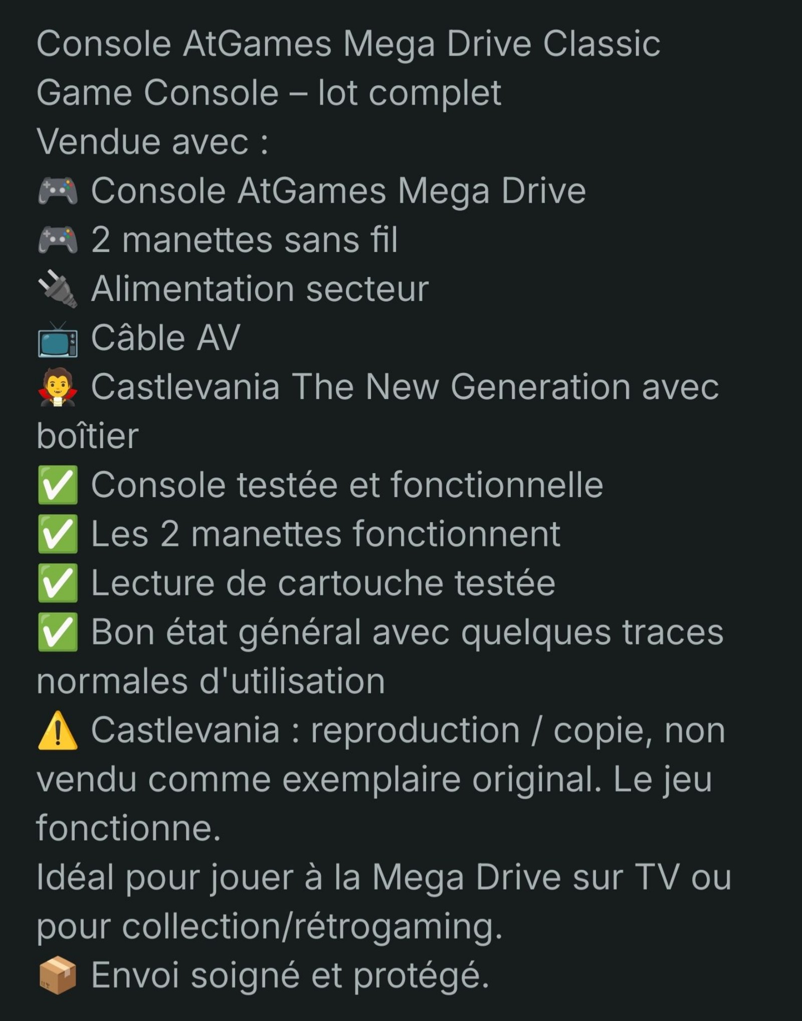 AtGames Black Sega Mega Drive Console with Controllers & Castlevania Game image 8