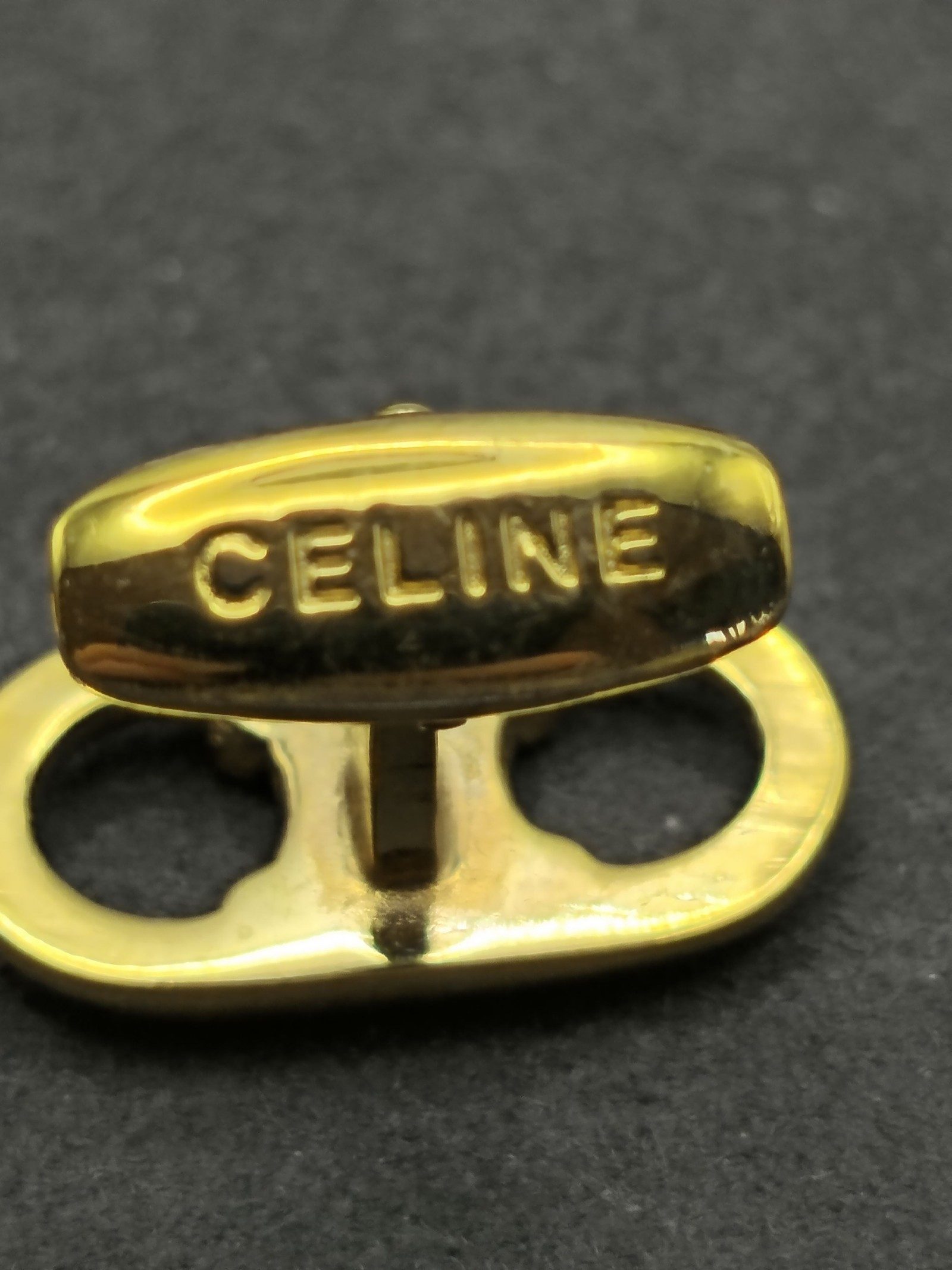 Celine Gold Tone Logo Cufflinks Unisex image 8