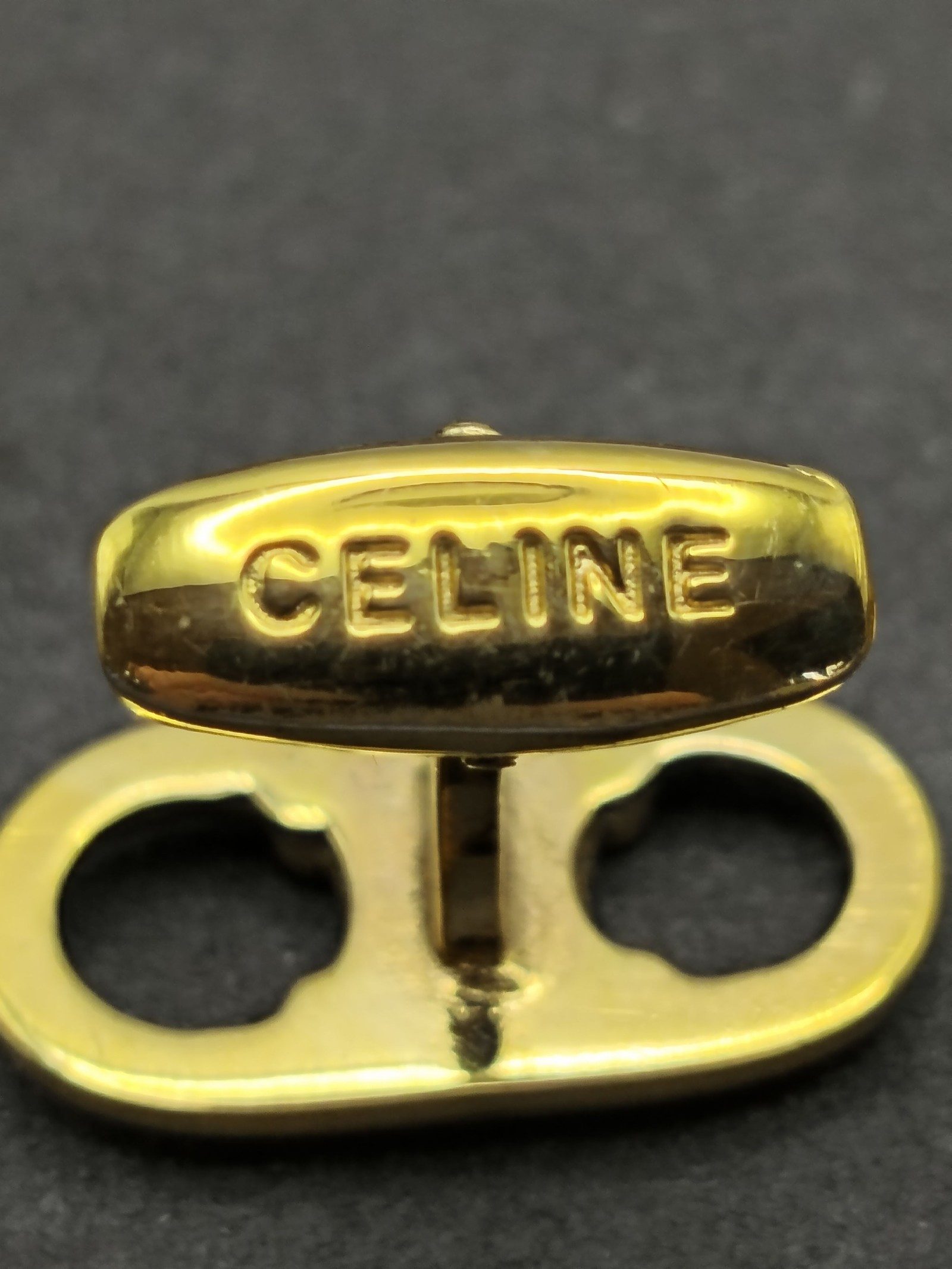 Celine Gold Tone Logo Cufflinks Unisex image 9