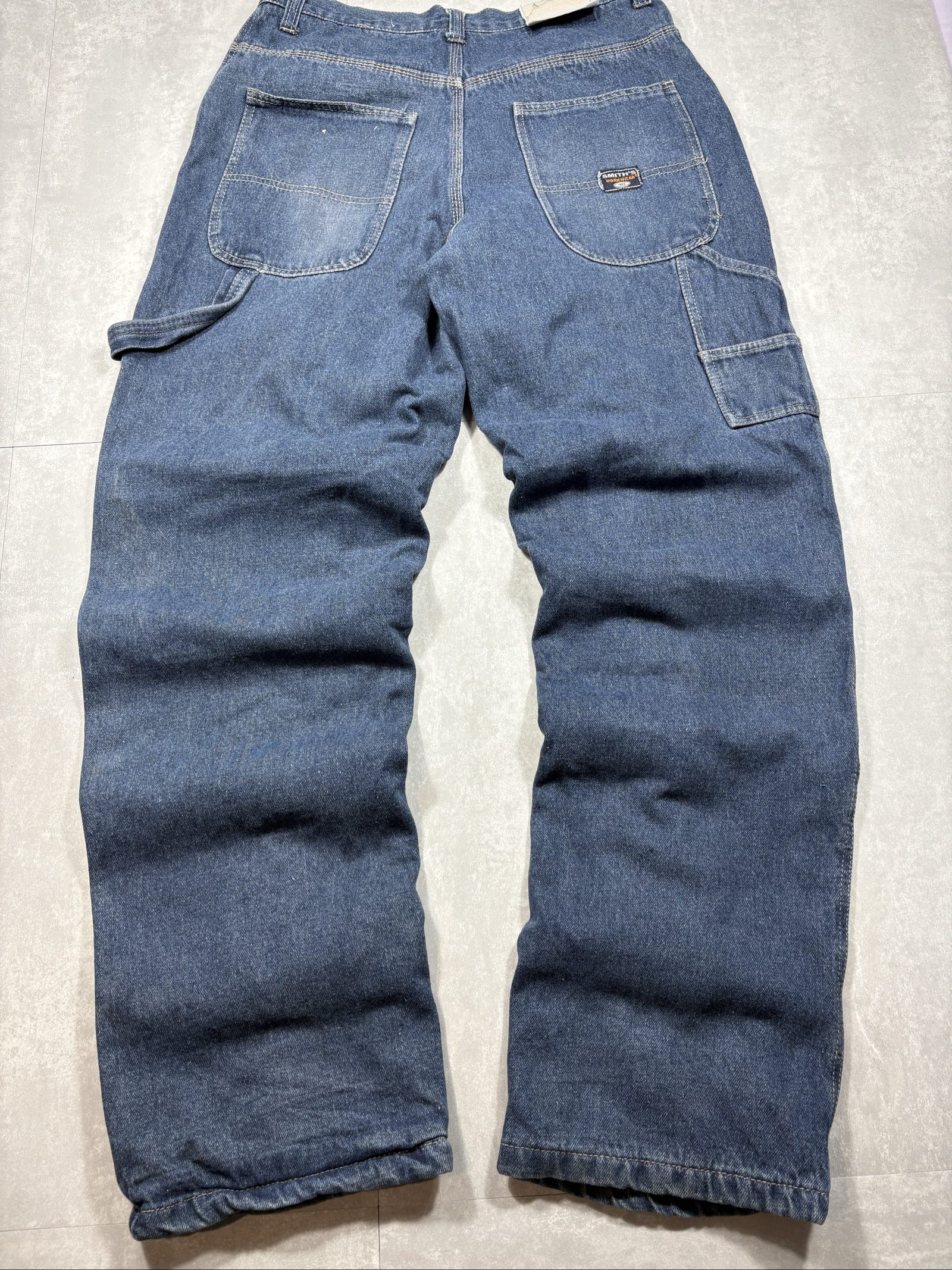 Smith's Blue Flannel-Lined Denim Carpenter Jeans W34/L34 image 2