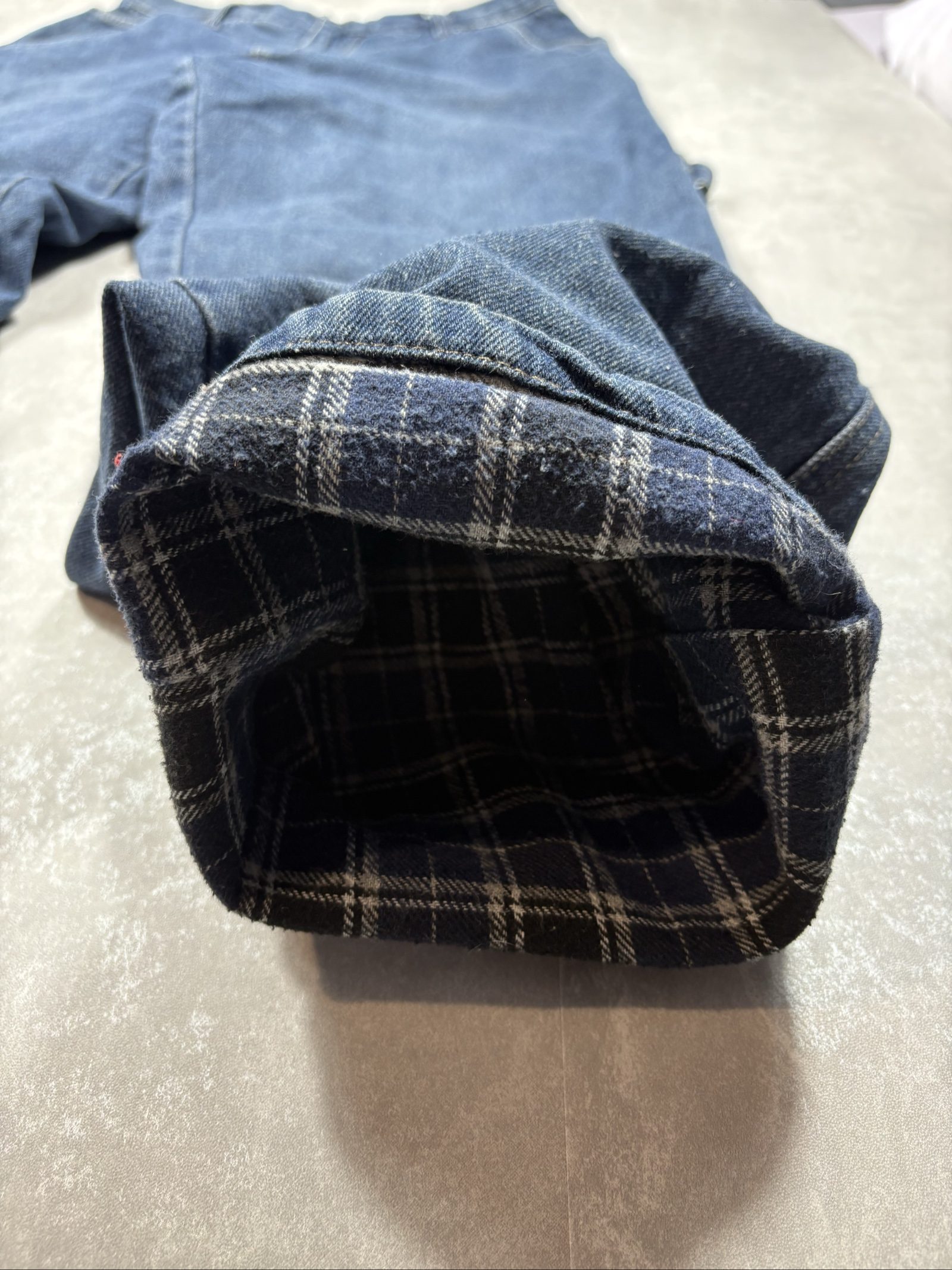 Smith's Blue Flannel-Lined Denim Carpenter Jeans W34/L34 image 3