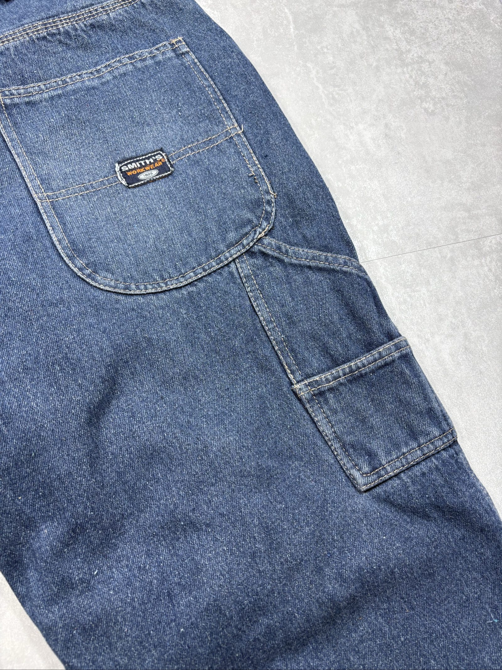 Smith's Blue Flannel-Lined Denim Carpenter Jeans W34/L34 image 4