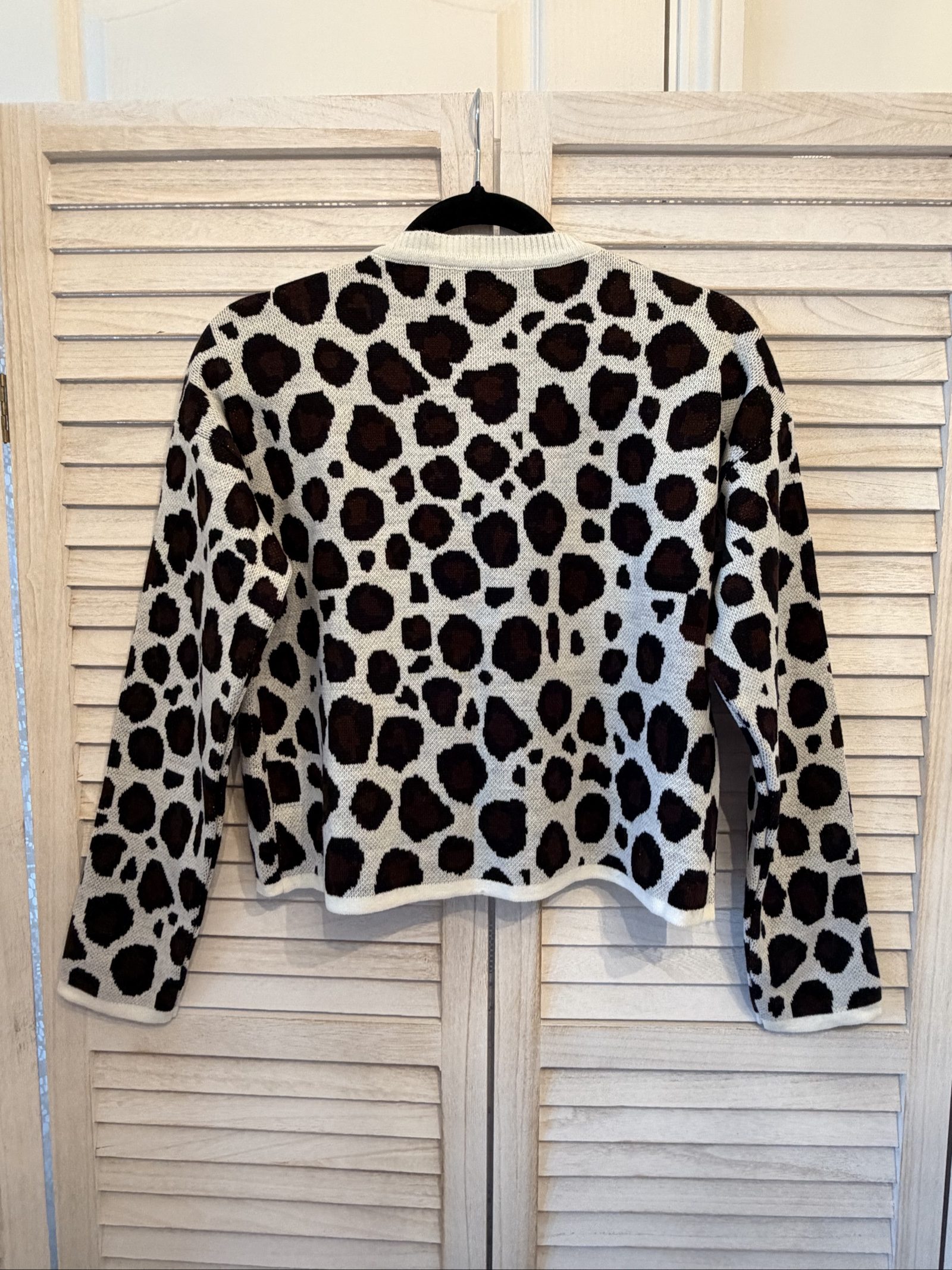 Unbranded Brown & Black Leopard Print Knit Cardigan Medium image 4