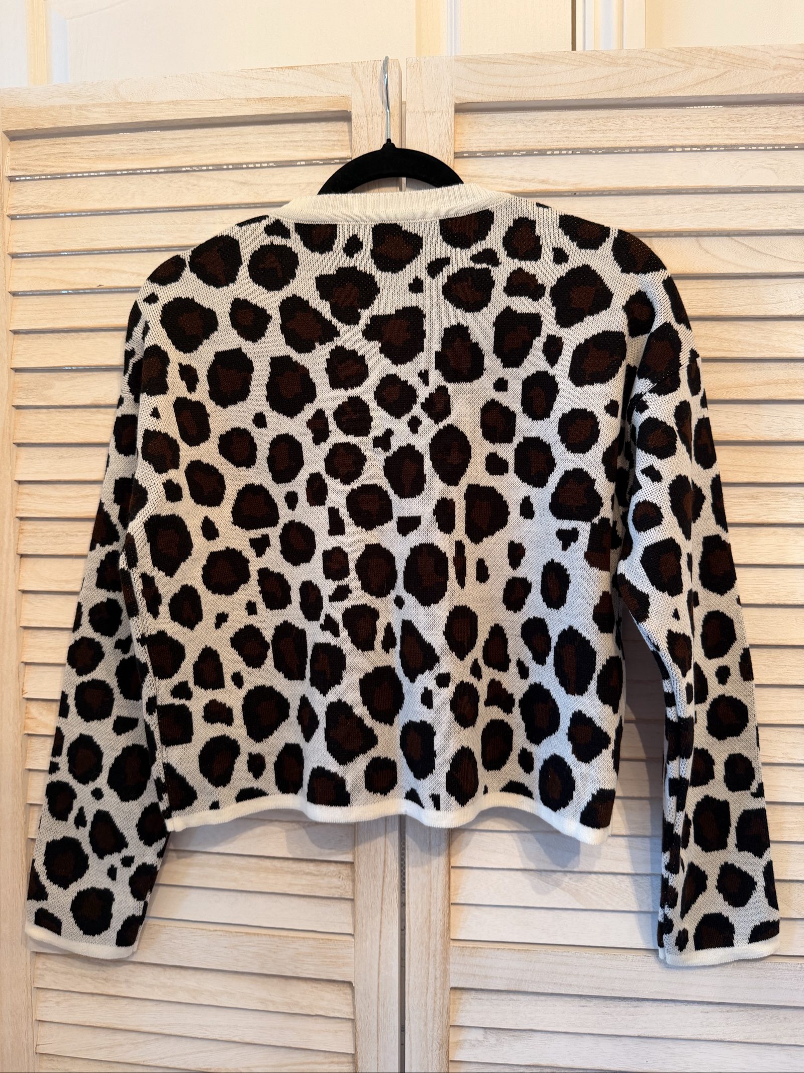 Unbranded Brown & Black Leopard Print Knit Cardigan Medium image 6