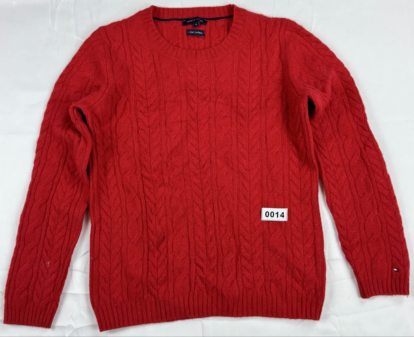 Tommy Hilfiger vintage Women's Red Wool Cashmere Cable Knit Sweater Medium image 2