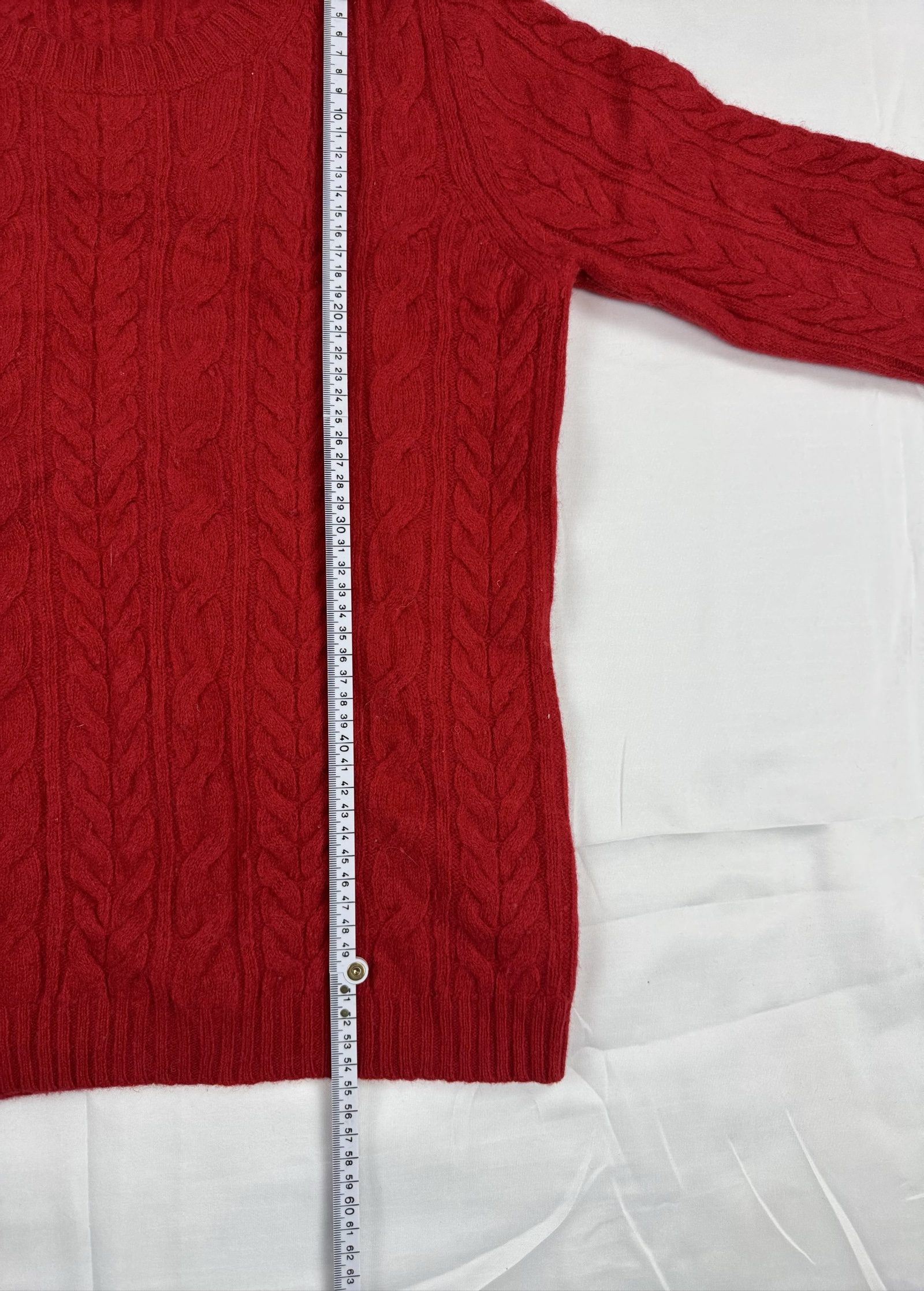 Tommy Hilfiger vintage Women's Red Wool Cashmere Cable Knit Sweater Medium image 6