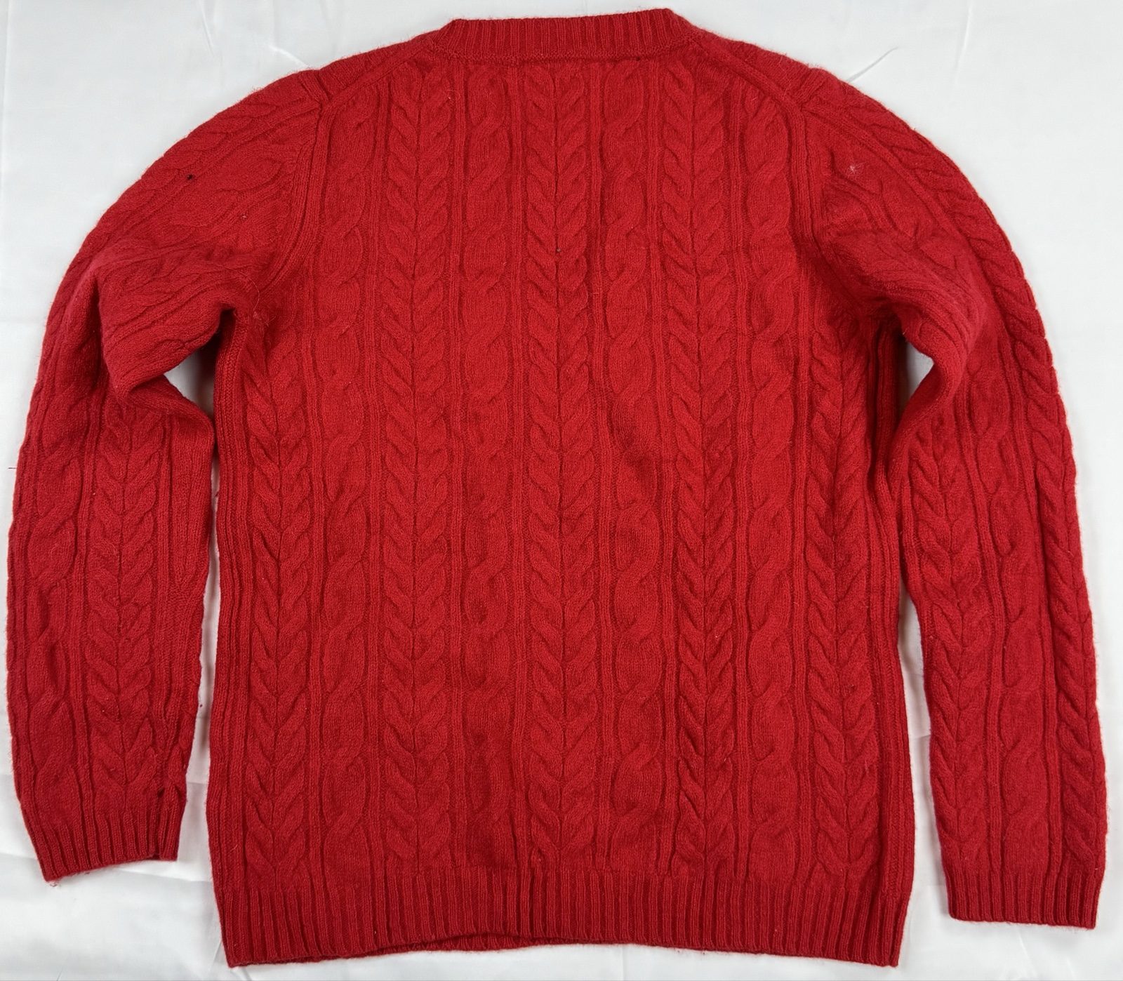 Tommy Hilfiger vintage Women's Red Wool Cashmere Cable Knit Sweater Medium image 8