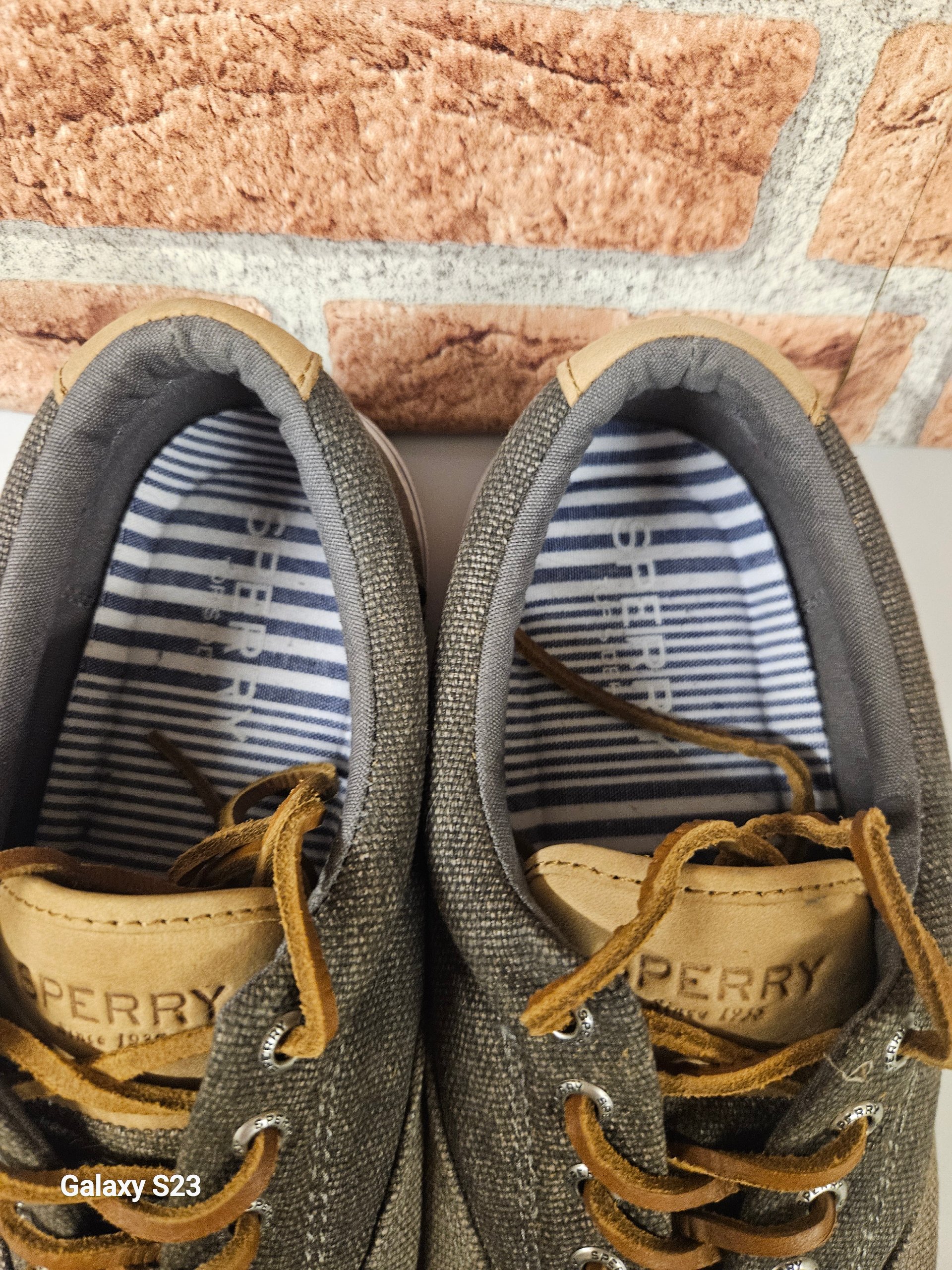 Sperry Brown Canvas Lace-Up Sneakers trainers image 4