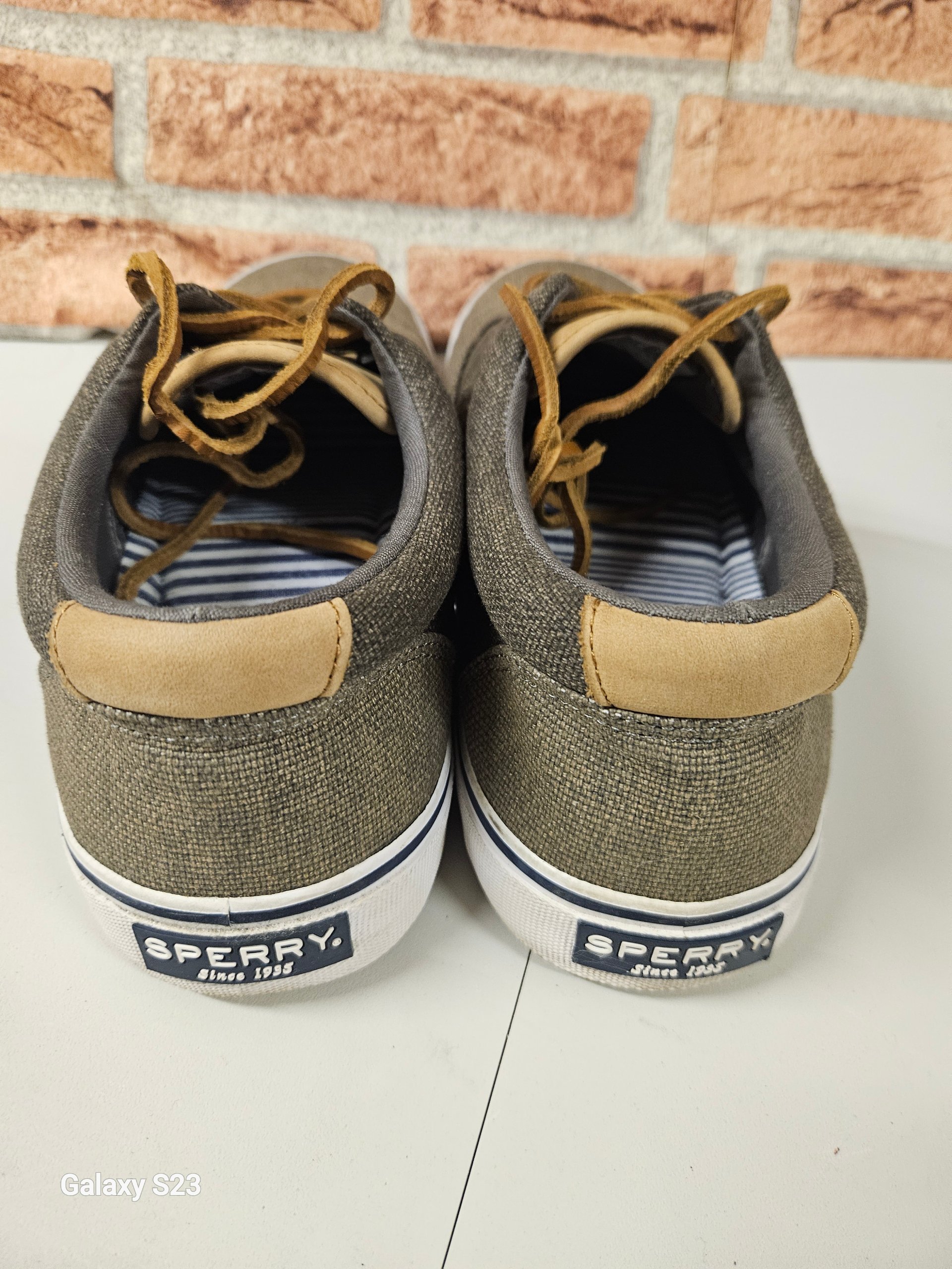 Sperry Brown Canvas Lace-Up Sneakers trainers image 7