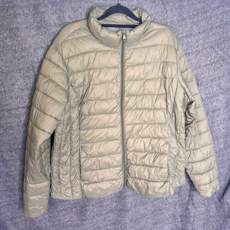 Primark Light Khaki Green Lightweight Puffer Jacket Size XL UK 18 20