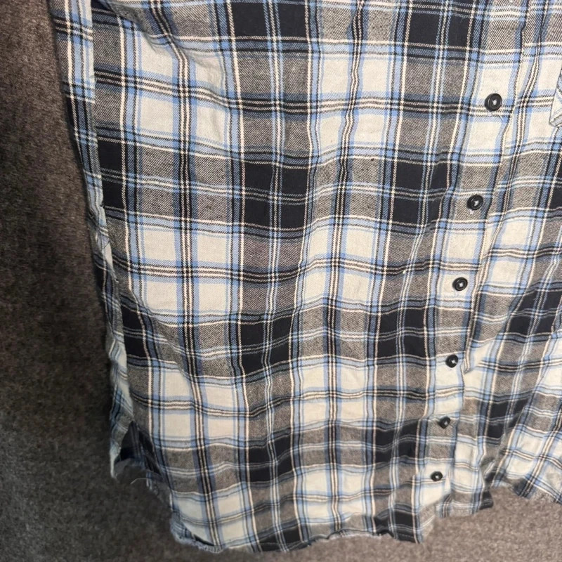 New Look 915 Generation Blue & Black Plaid Checked Flannel Shirt Age 13 image 6