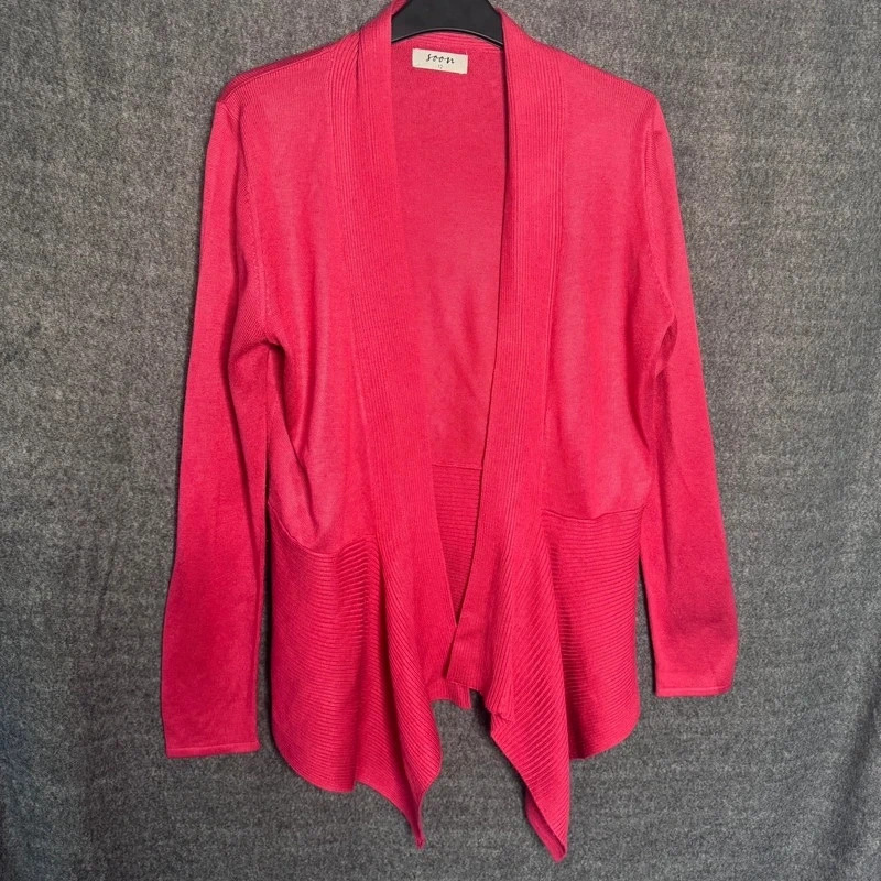 Soon Matalan Women's Berry Pink Waterfall Open Front Knit Cardigan Size 12