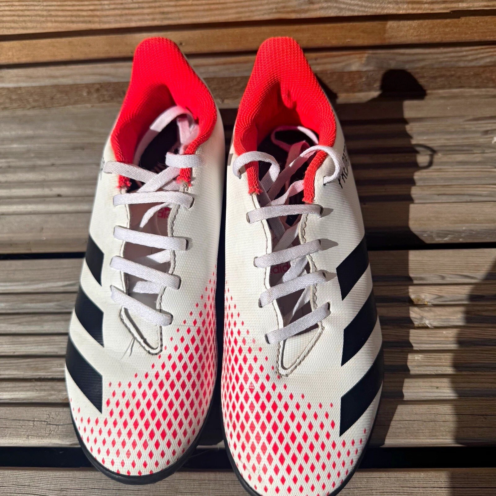 Adidas Predator 20.4 TF Turf Football Boots White Red UK 3.5 / US 4 / EUR 36