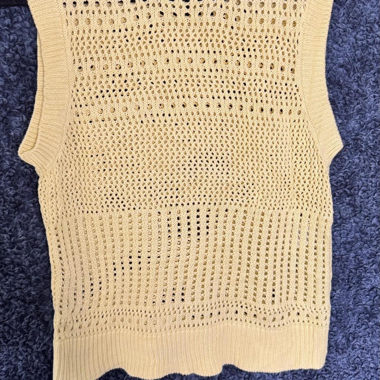 🍦 Pastel Lemon Pointelle Knit Vest // 100% Cotton