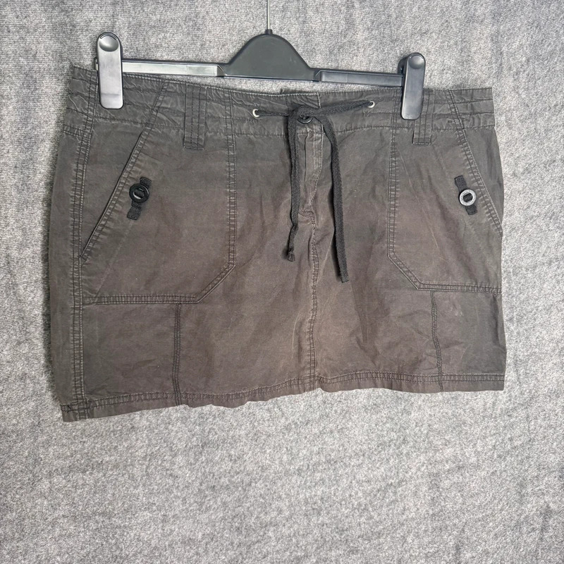 Dorothy Perkins Grey Utility Cargo Skirt Drawstring Cotton UK 16