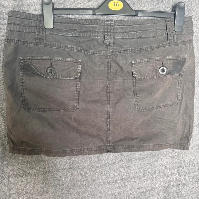 Dorothy Perkins Grey Utility Cargo Skirt Drawstring Cotton UK 16 image 7