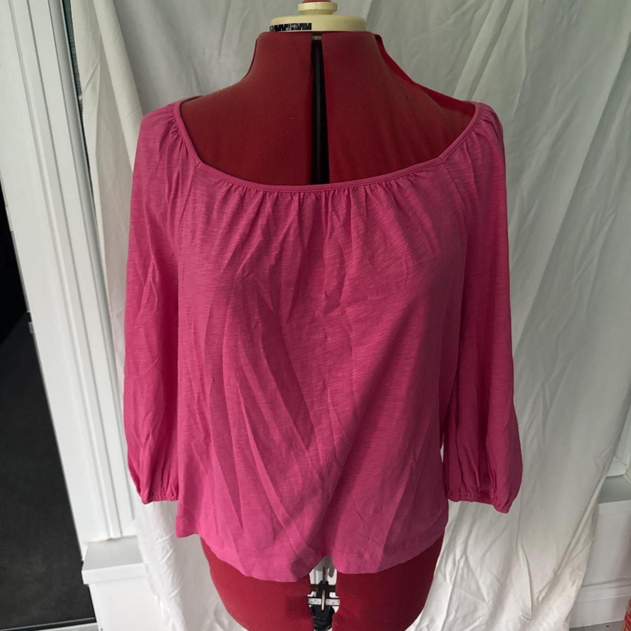 Boden 100% cotton women’s pink scoop neck top with 3/4 sleeve size Medium