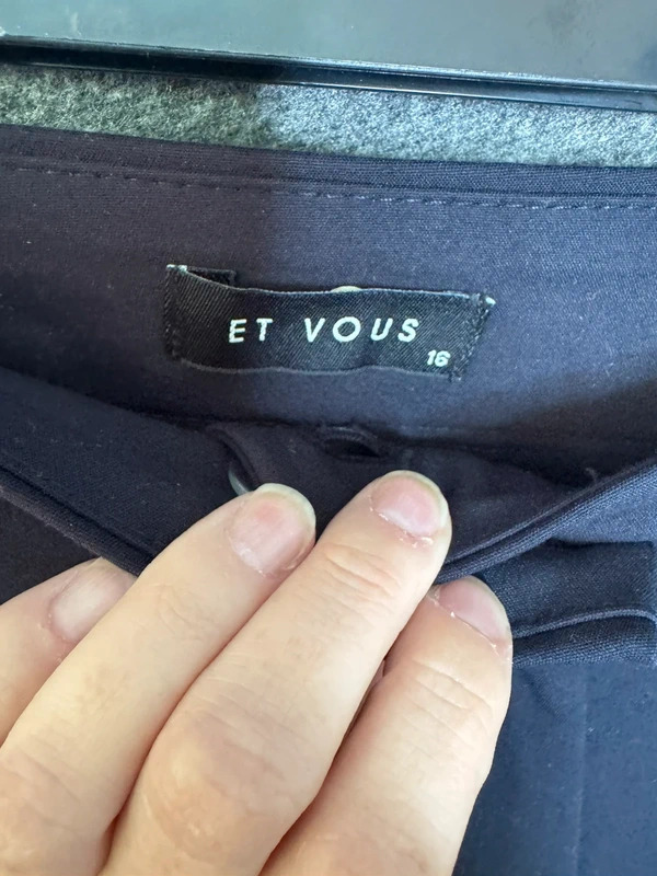 Et Vous Matalan Navy Blue Ankle Split Trousers UK 16 Stretch Smart Office image 3