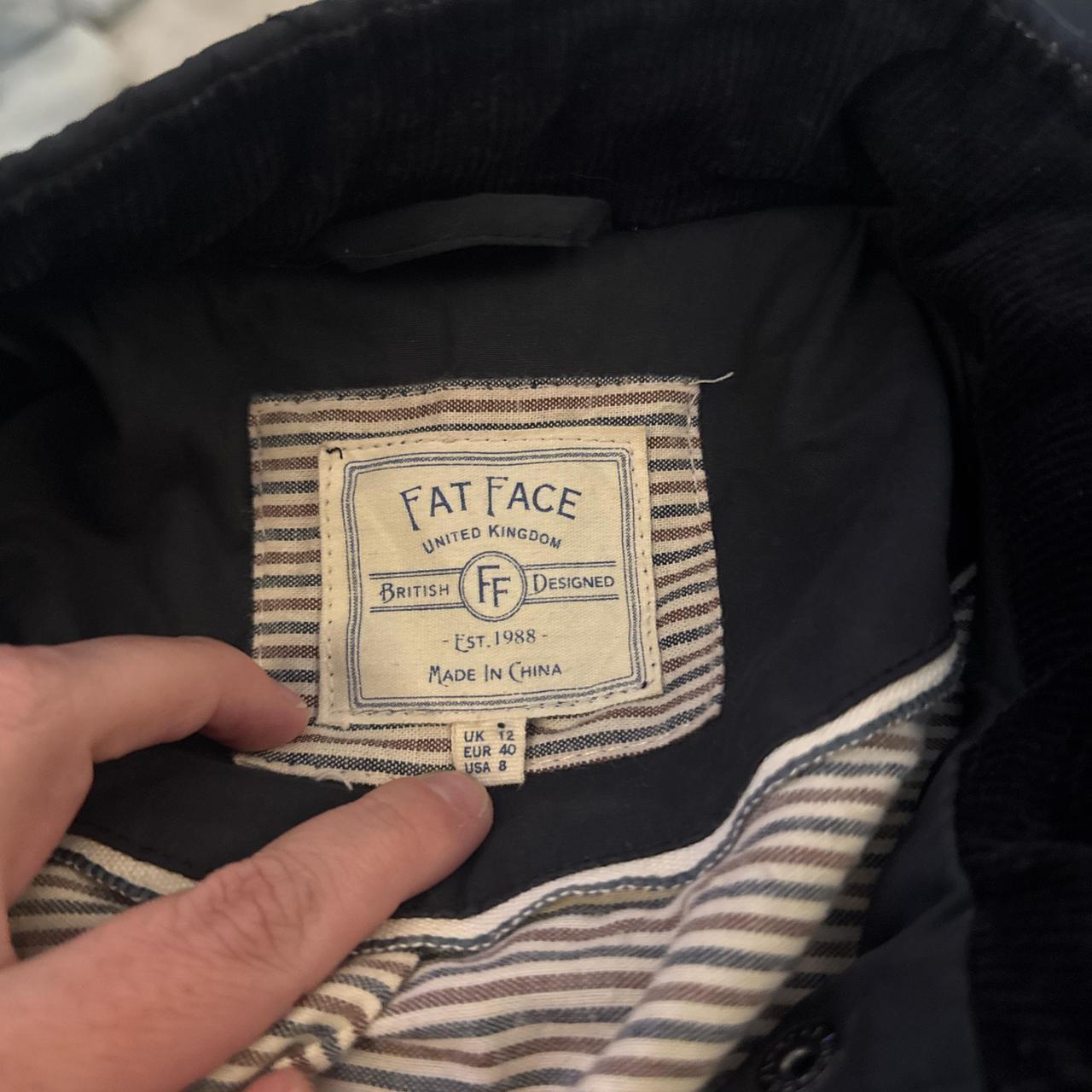 Fat face Black quilted jacket with silver buttons image 4