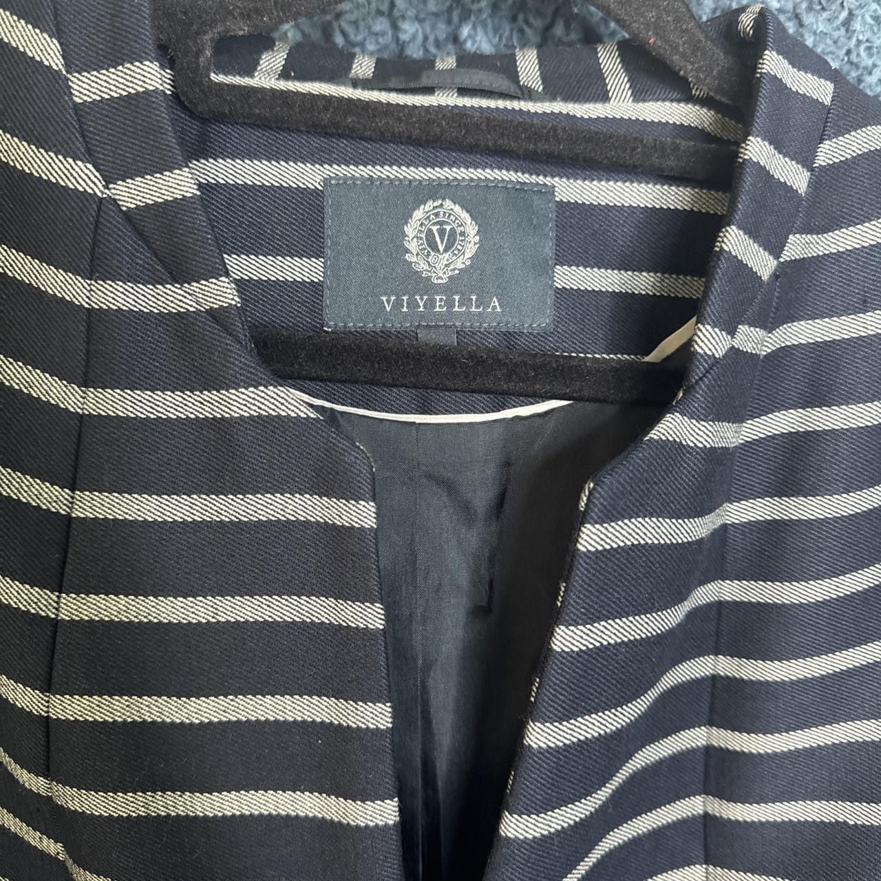 Viyella navy and white striped blazer Size 14 image 3