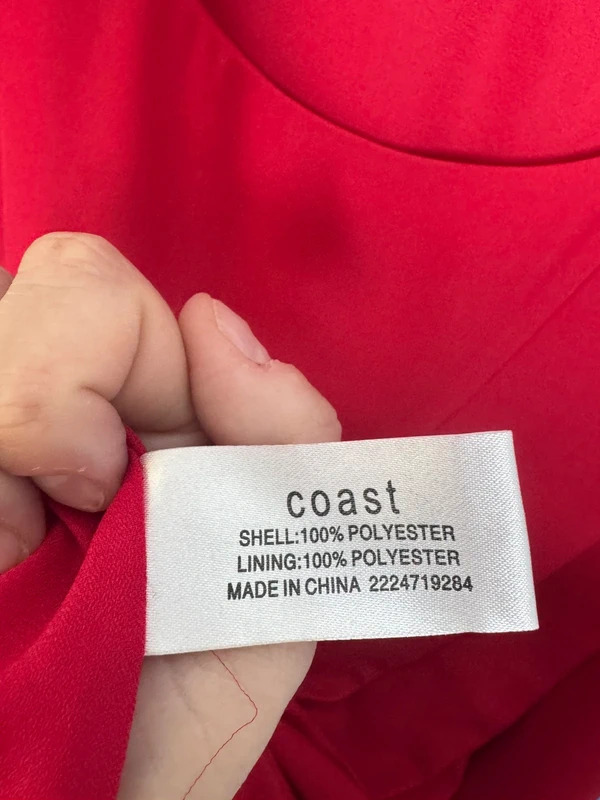 Coast Red Cascade Ruffle Sleeveless Shift Dress UK Size 14 Cocktail Wedding image 9