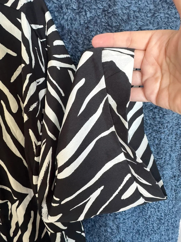 New Look Curves Zebra Print Kimono Duster Jacket Large Black White Cover Up image 4