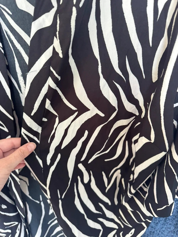 New Look Curves Zebra Print Kimono Duster Jacket Large Black White Cover Up image 5