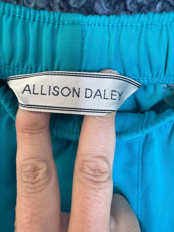 Allison Daley Bright Turquoise Blue Elastic Waist Pull On Trousers Size 14 image 2