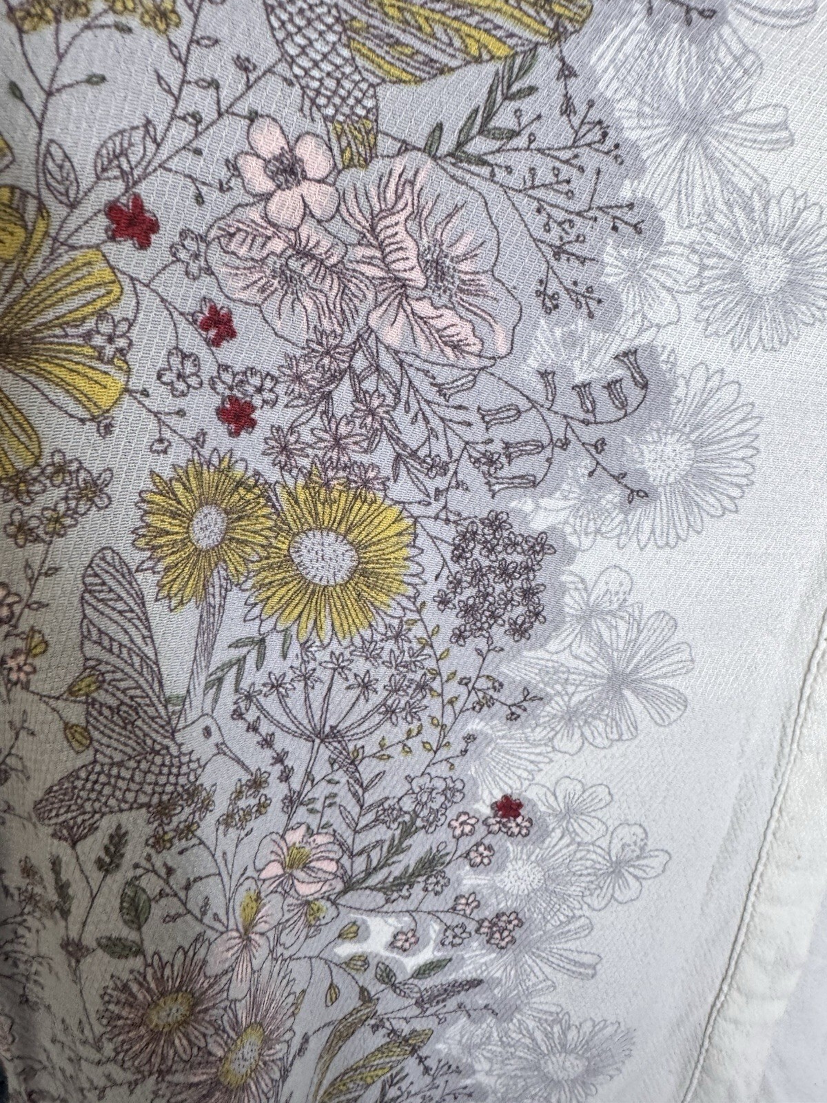 White Stuff Size 10 Floral Hummingbird Blouse White Peter Pan Collar Viscose image 5