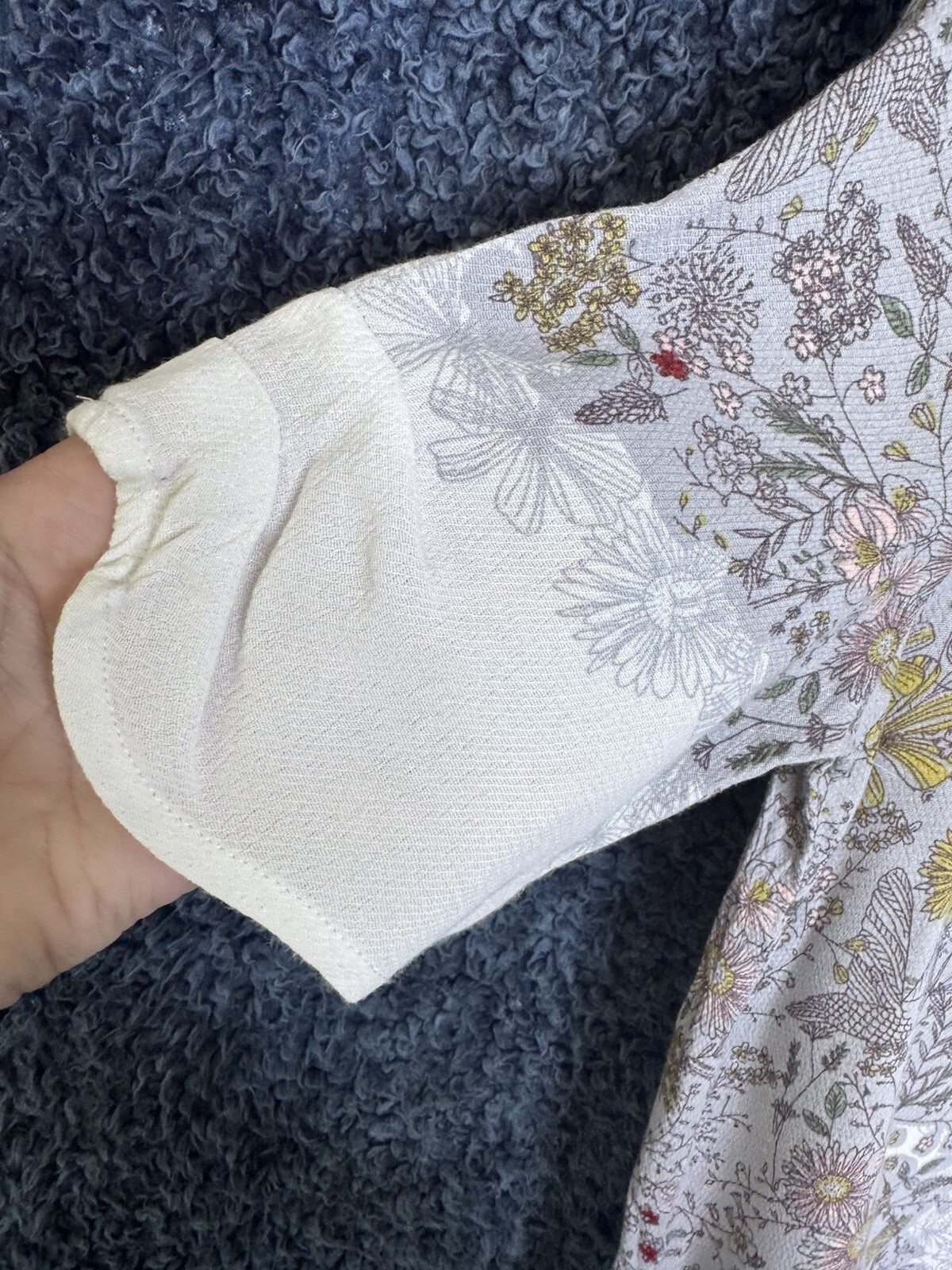 White Stuff Size 10 Floral Hummingbird Blouse White Peter Pan Collar Viscose image 7