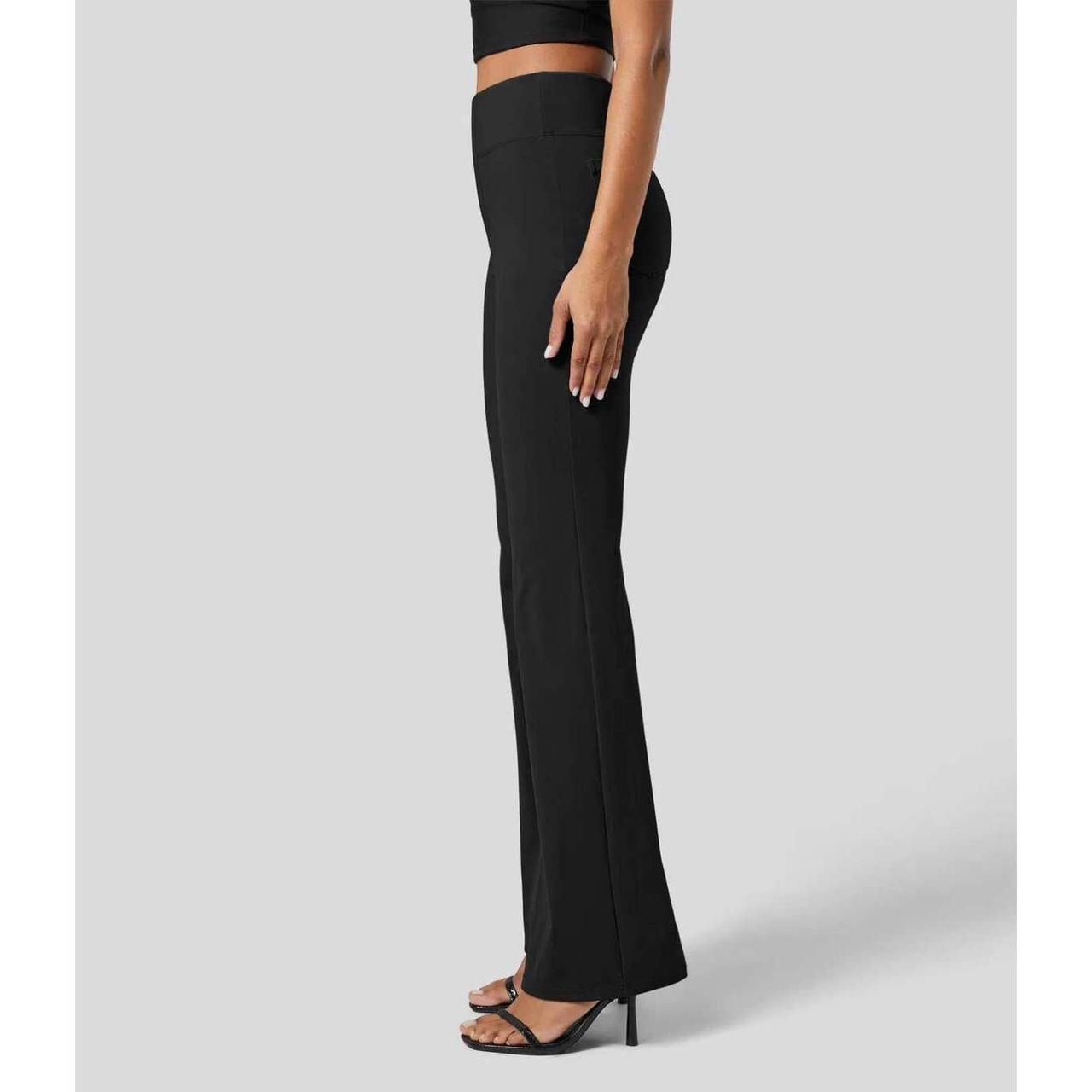 HALARA High Waisted Back Side Pocket Slight Flare Work Pants [M Petite] image 2