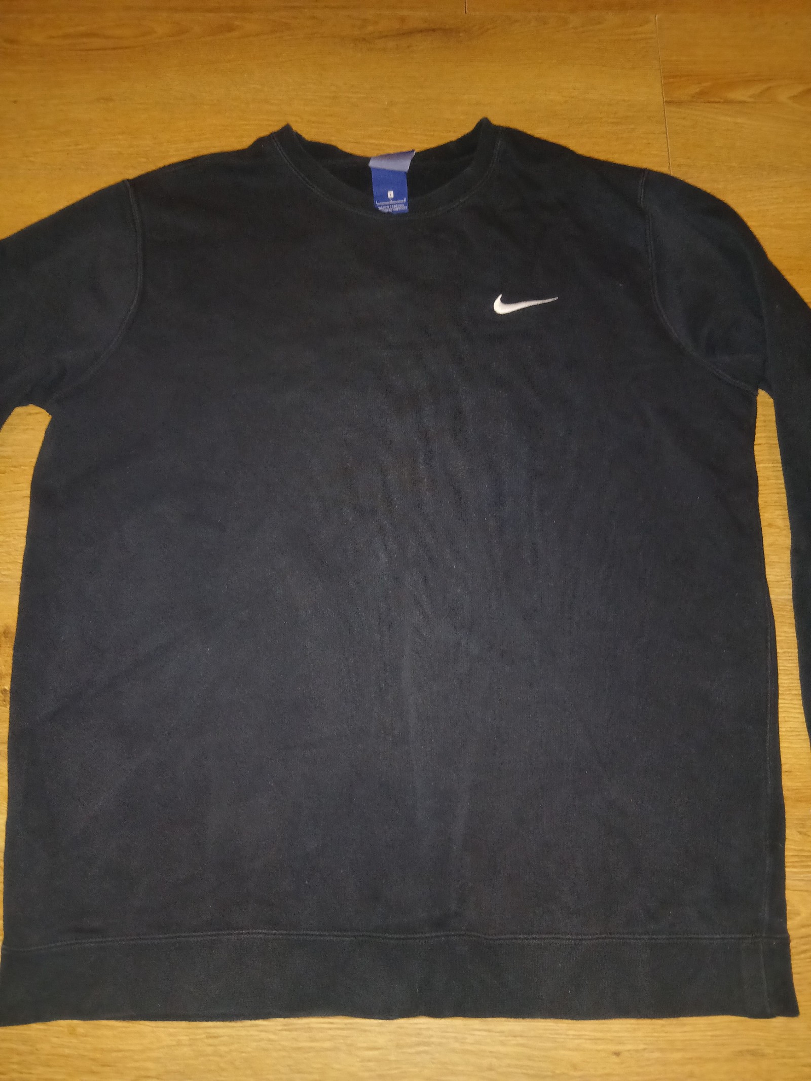 Nike Black Swoosh Logo Sweatshirt Medium Cotton Blend image 2