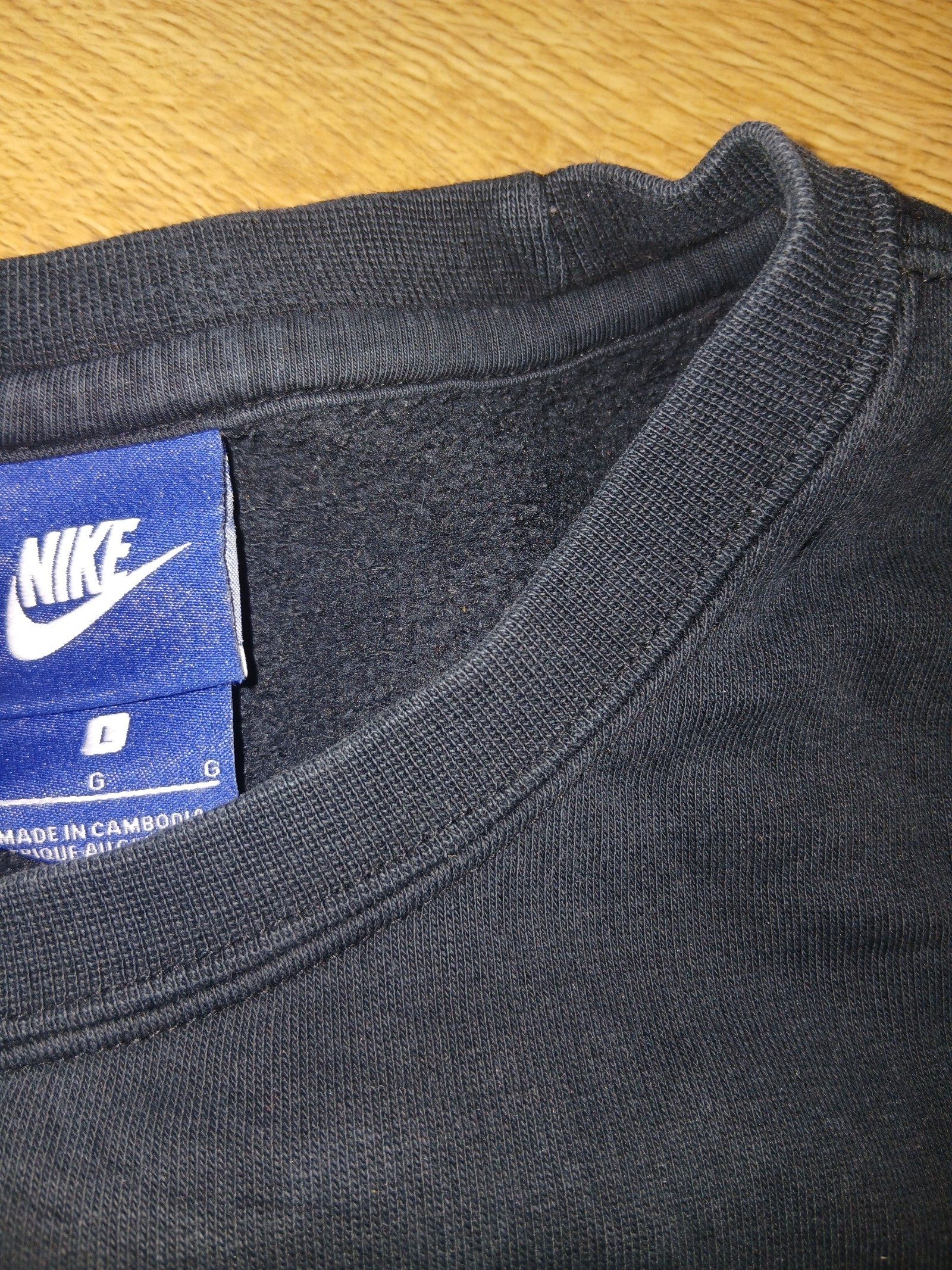 Nike Black Swoosh Logo Sweatshirt Medium Cotton Blend image 5