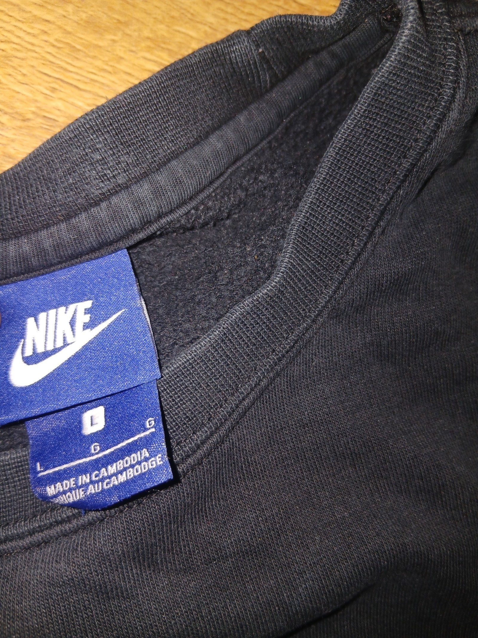 Nike Black Swoosh Logo Sweatshirt Medium Cotton Blend image 7