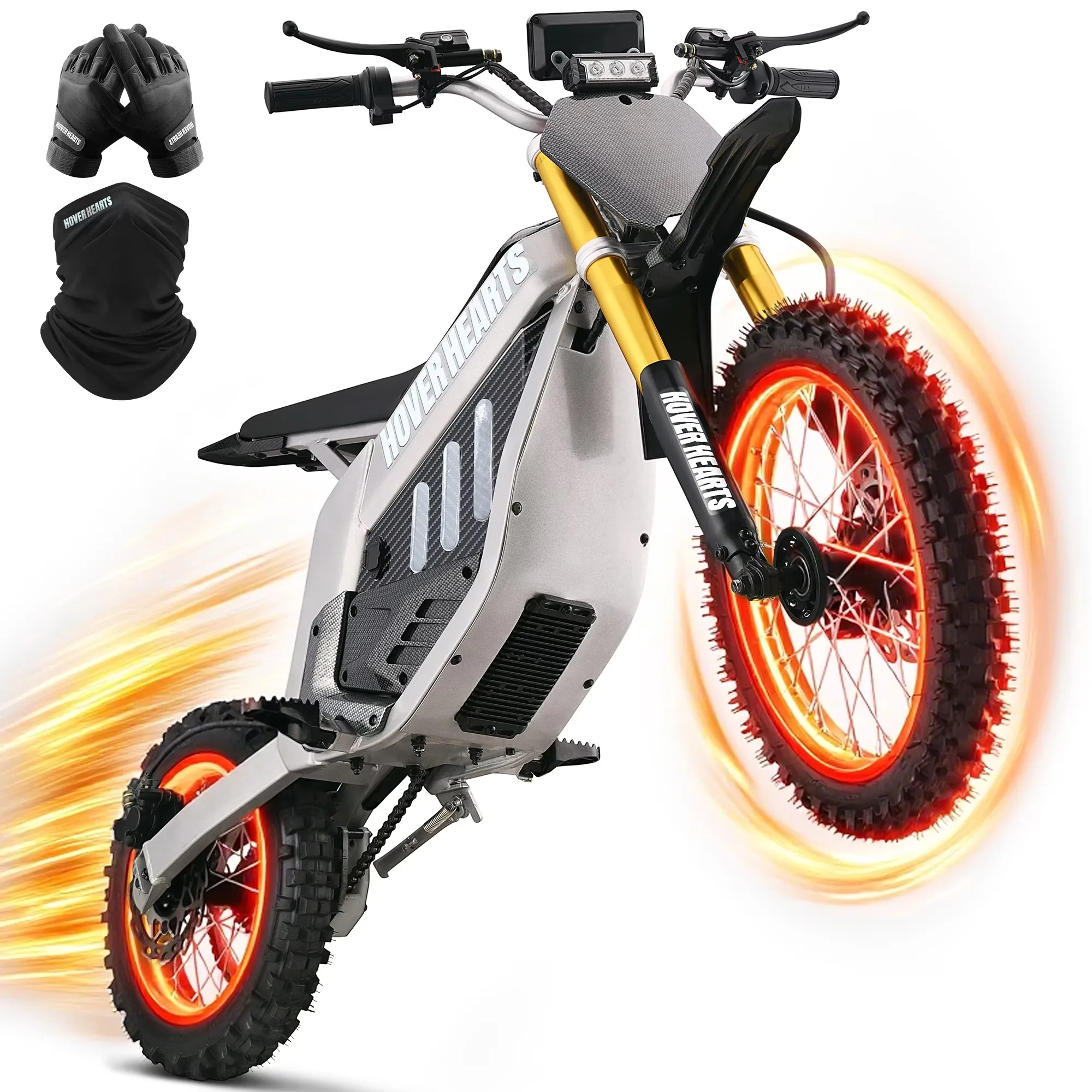 Hover Hearts Electric Dirt Bike 500W Off-Road Motorbike with Gloves & Neck Gaiter
