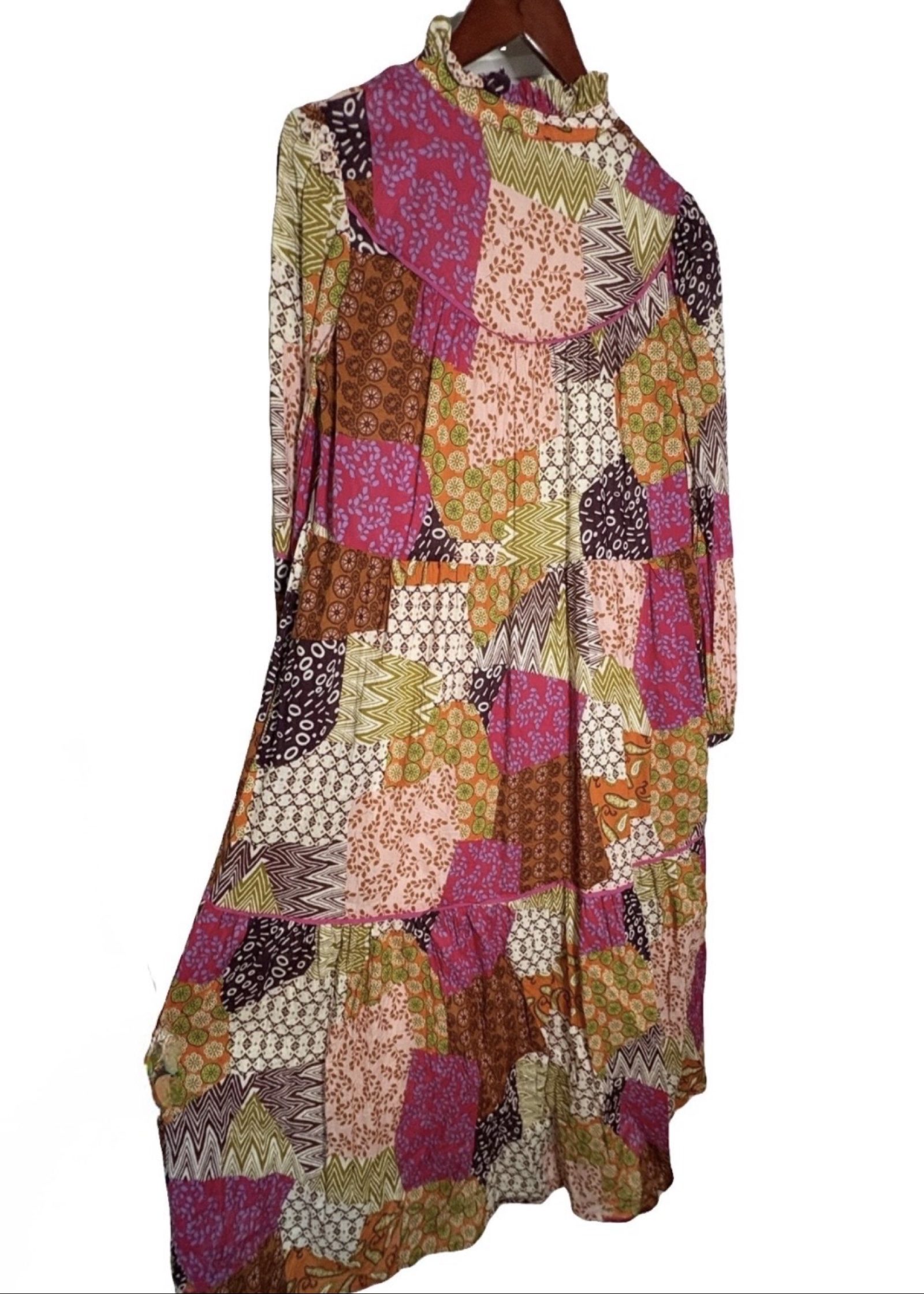 Fate Happy For You Fuchsia Pink Patchwork Midi Dress image 7