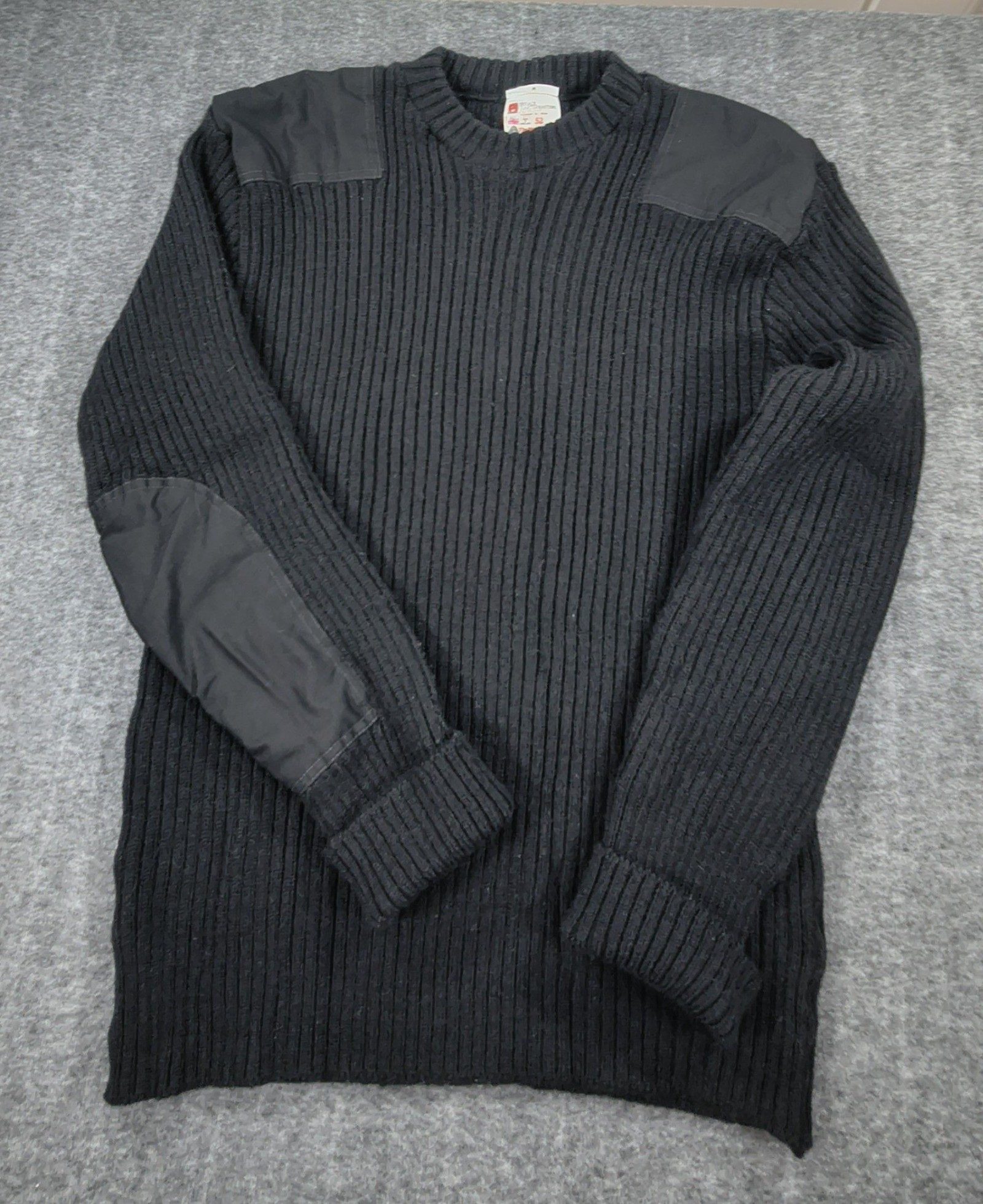 Brigade Quartermasters Black Woolly Pully Sweater Size 52 Warm Winter Elbow Pad