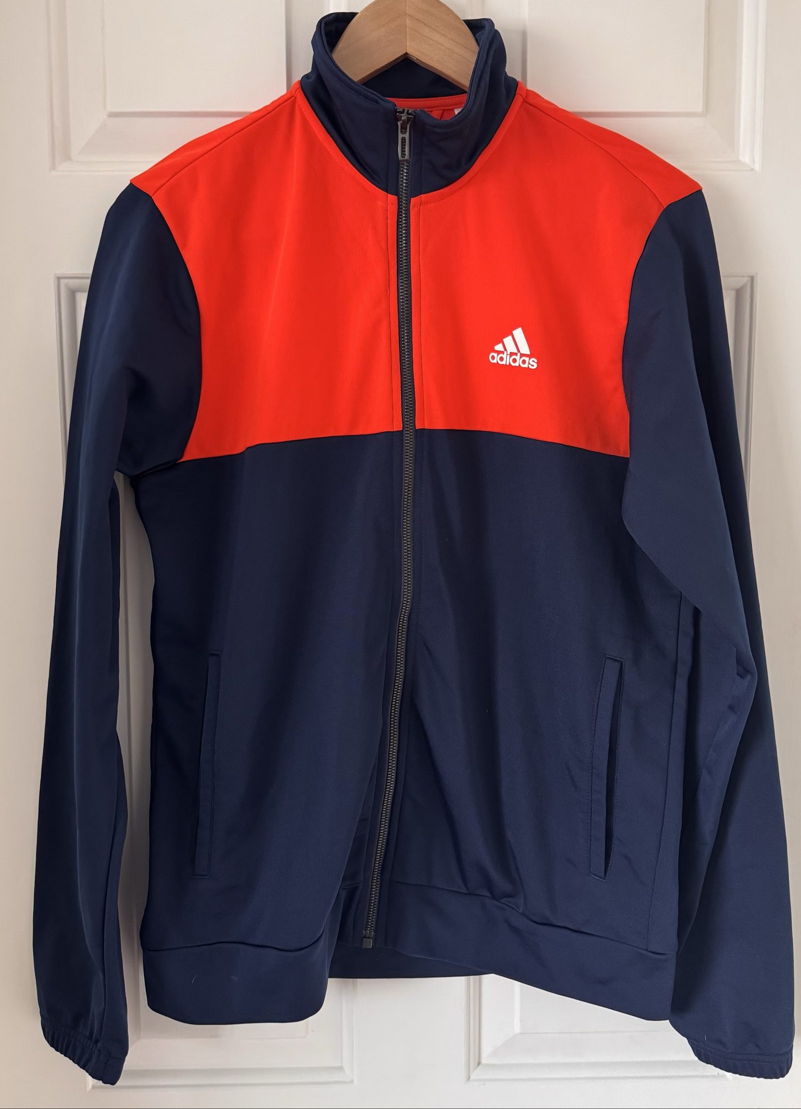 Adidas Men's Navy & Red Full Zip Track Jacket Medium