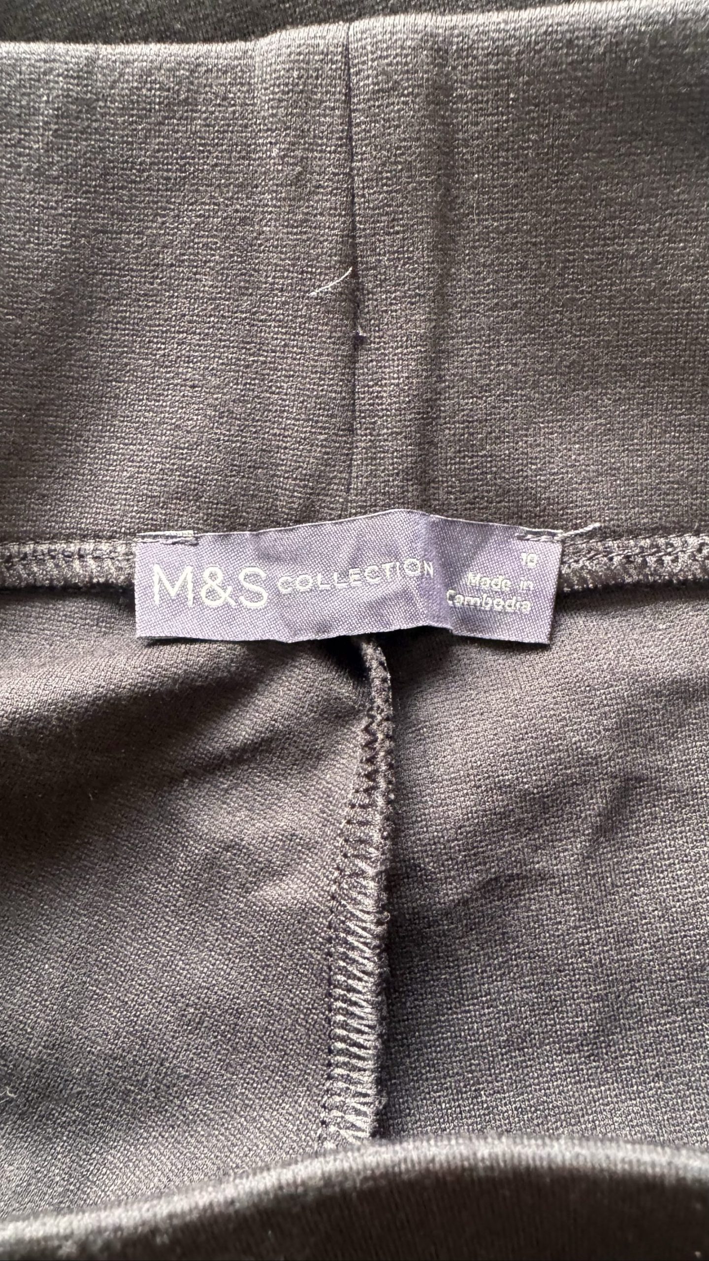M&S Women's Black Side Stripe Leggings UK 10 Short image 3