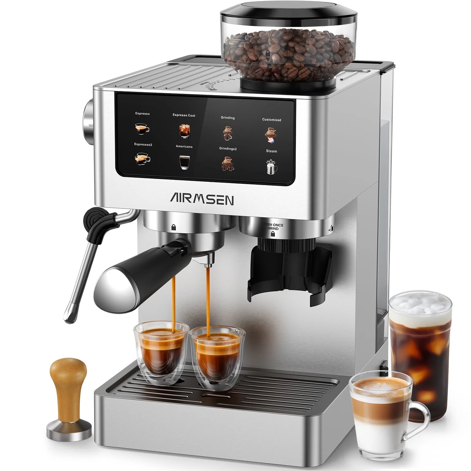 Airmasen Silver All-In-One Espresso Machine