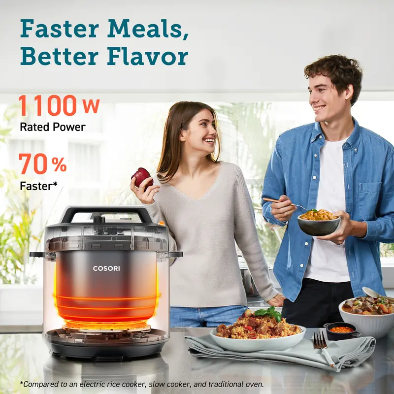 Cosori Stainless Steel 9-in-1 Multi-Cooker Kitchen Appliance image 3