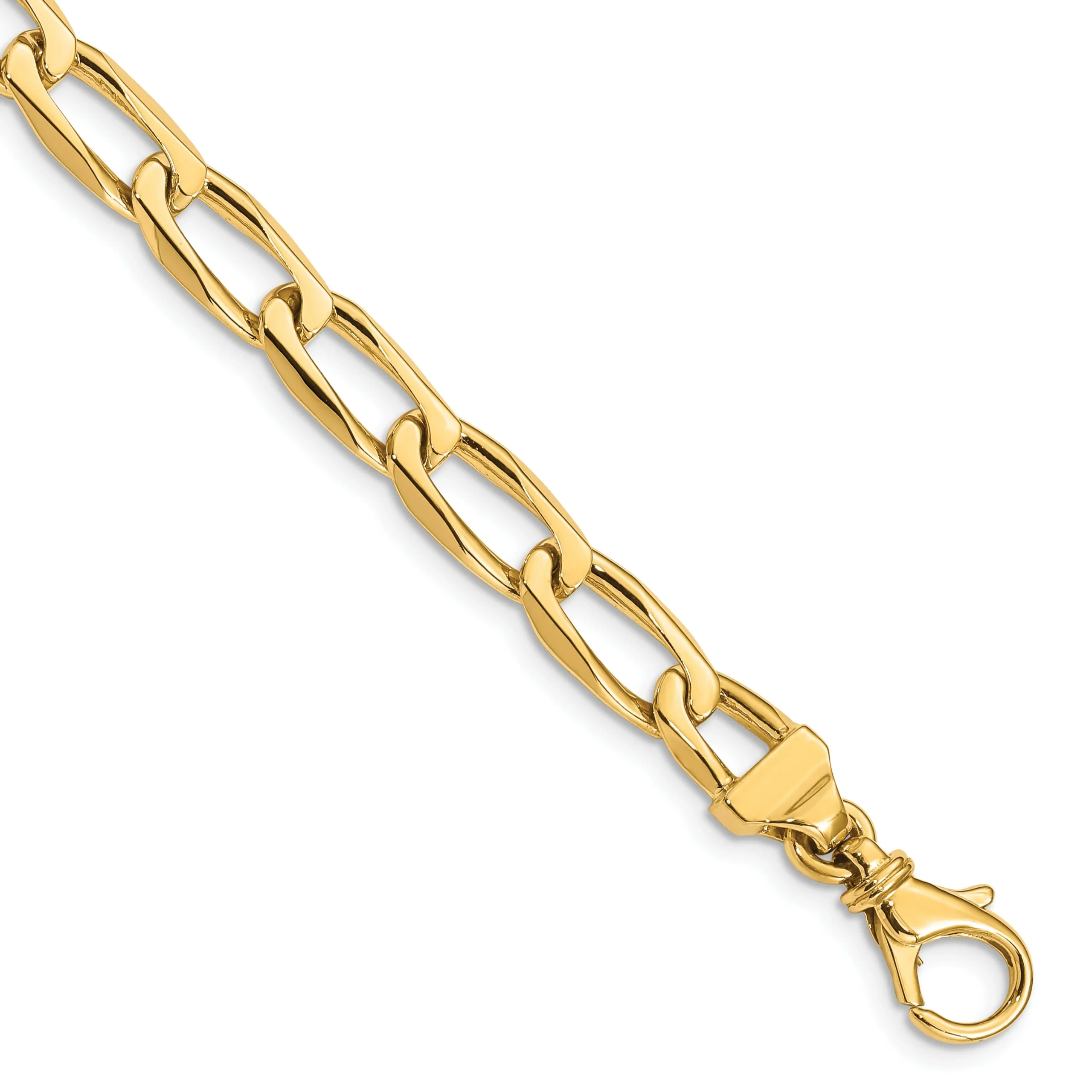 Unisex Gold Tone Figaro Chain Bracelet 7.5 inch