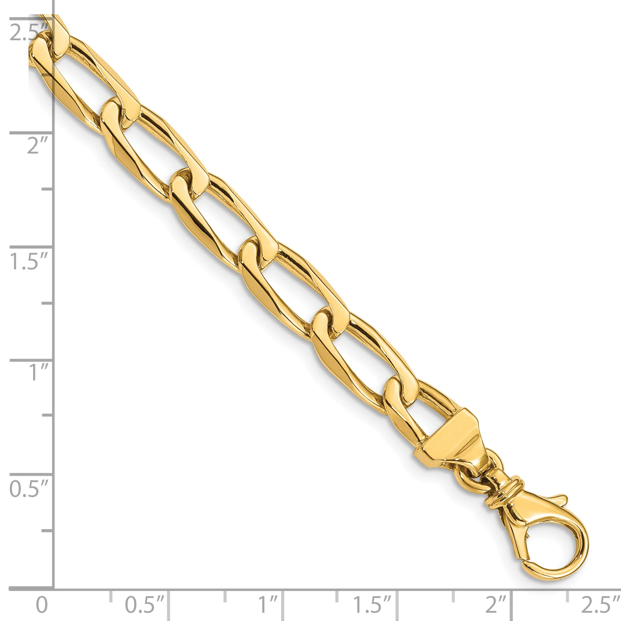 Unisex Gold Tone Figaro Chain Bracelet 7.5 inch image 2