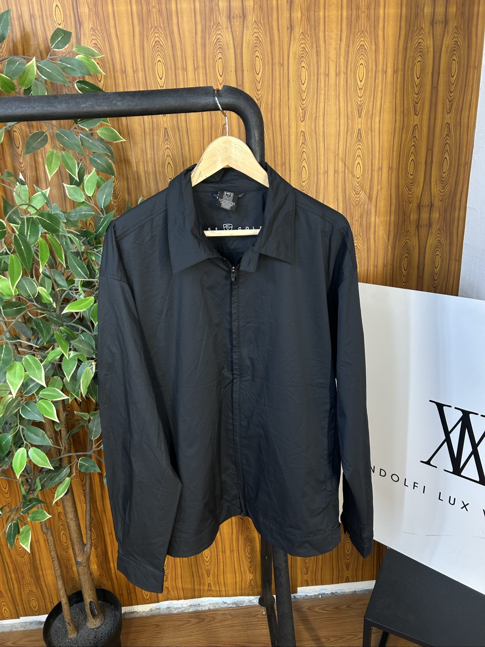 Nike Black Golf Windbreaker Jacket Large Lightweight