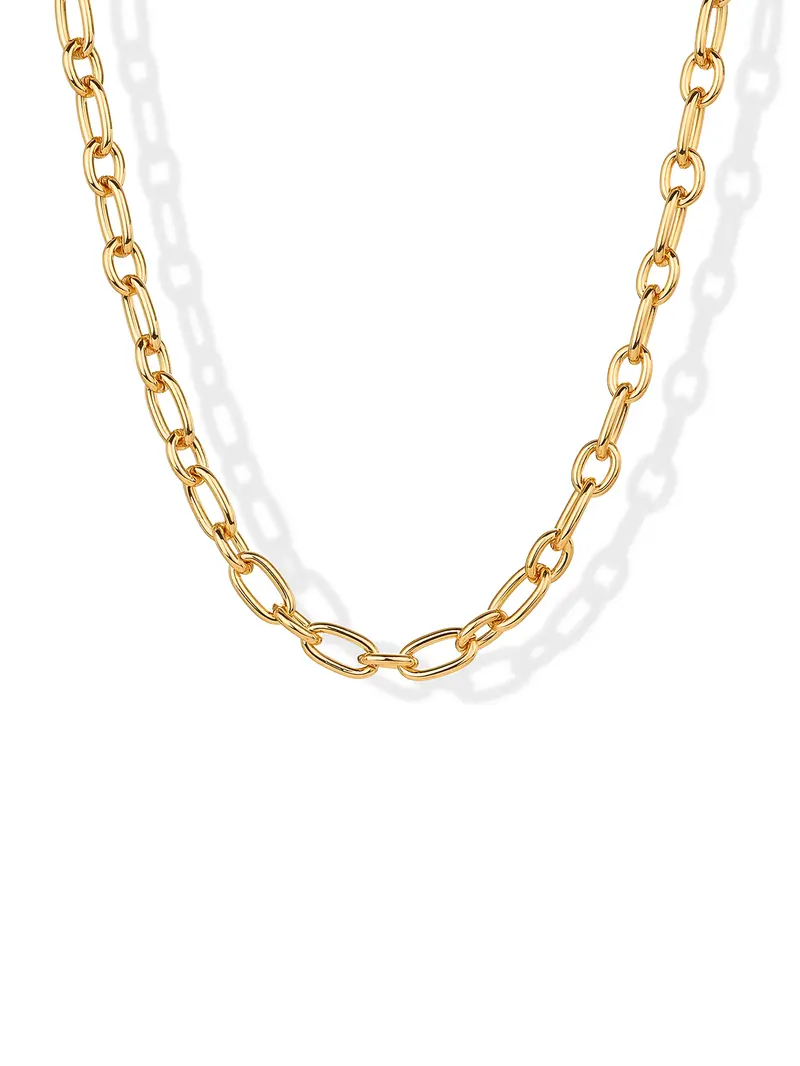Gold Chain Link Necklace Women's image 2
