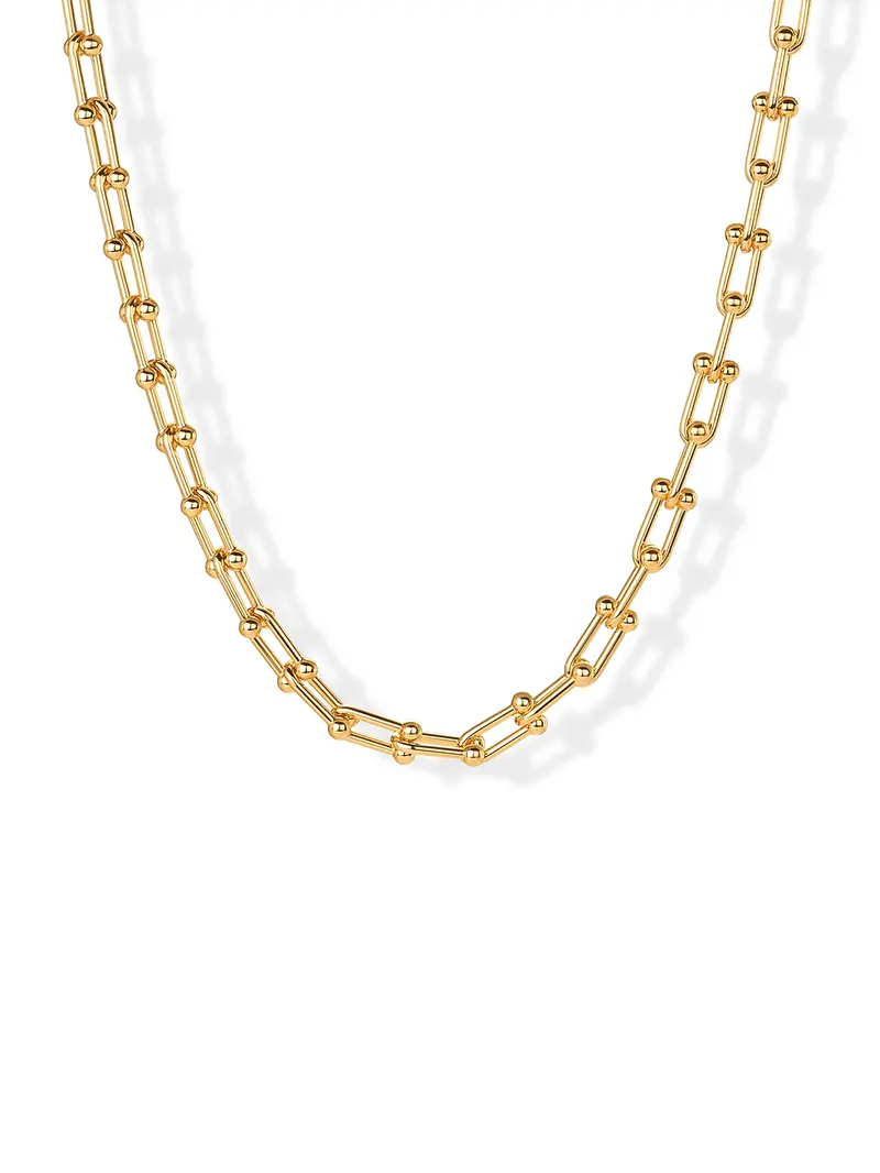 Gold Chain Link Necklace Women's image 4
