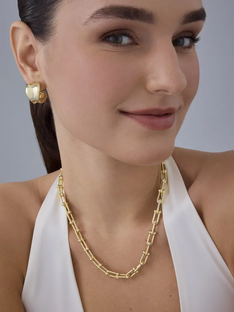 Gold Chain Link Necklace Women's image 5