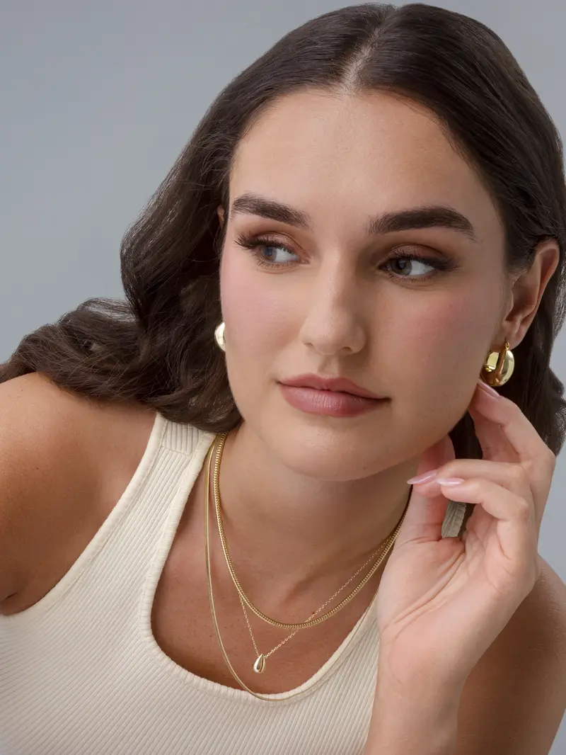 Gold Chain Link Necklace Women's image 8