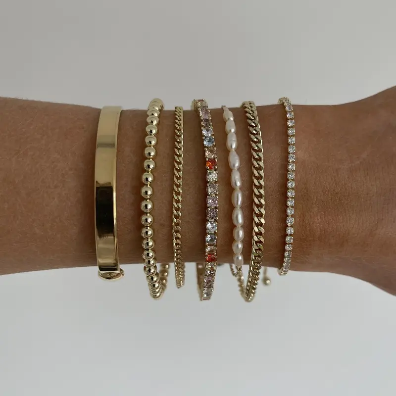 Mejuri Gold & Silver Beaded Chain Bracelets Women image 3